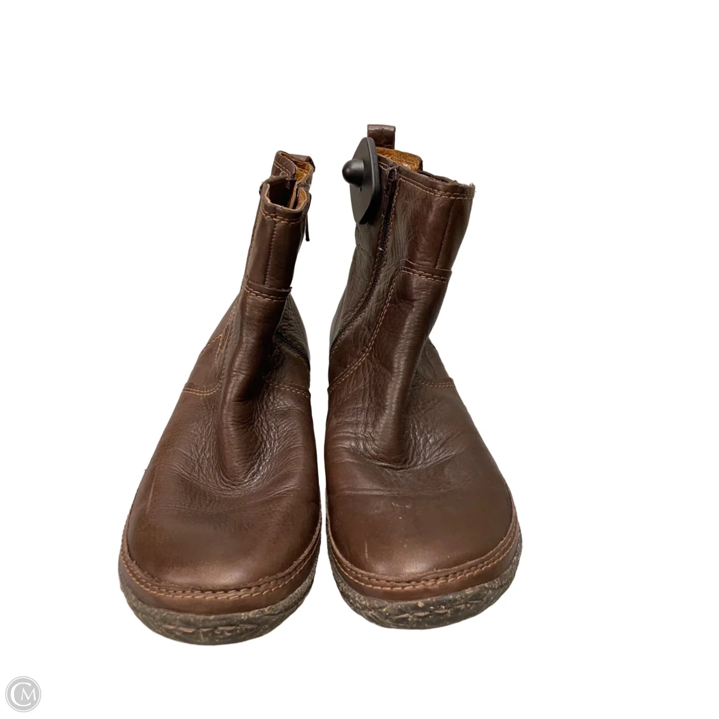 Boots Ankle Flats By Clarks In Brown, Size: 8.5