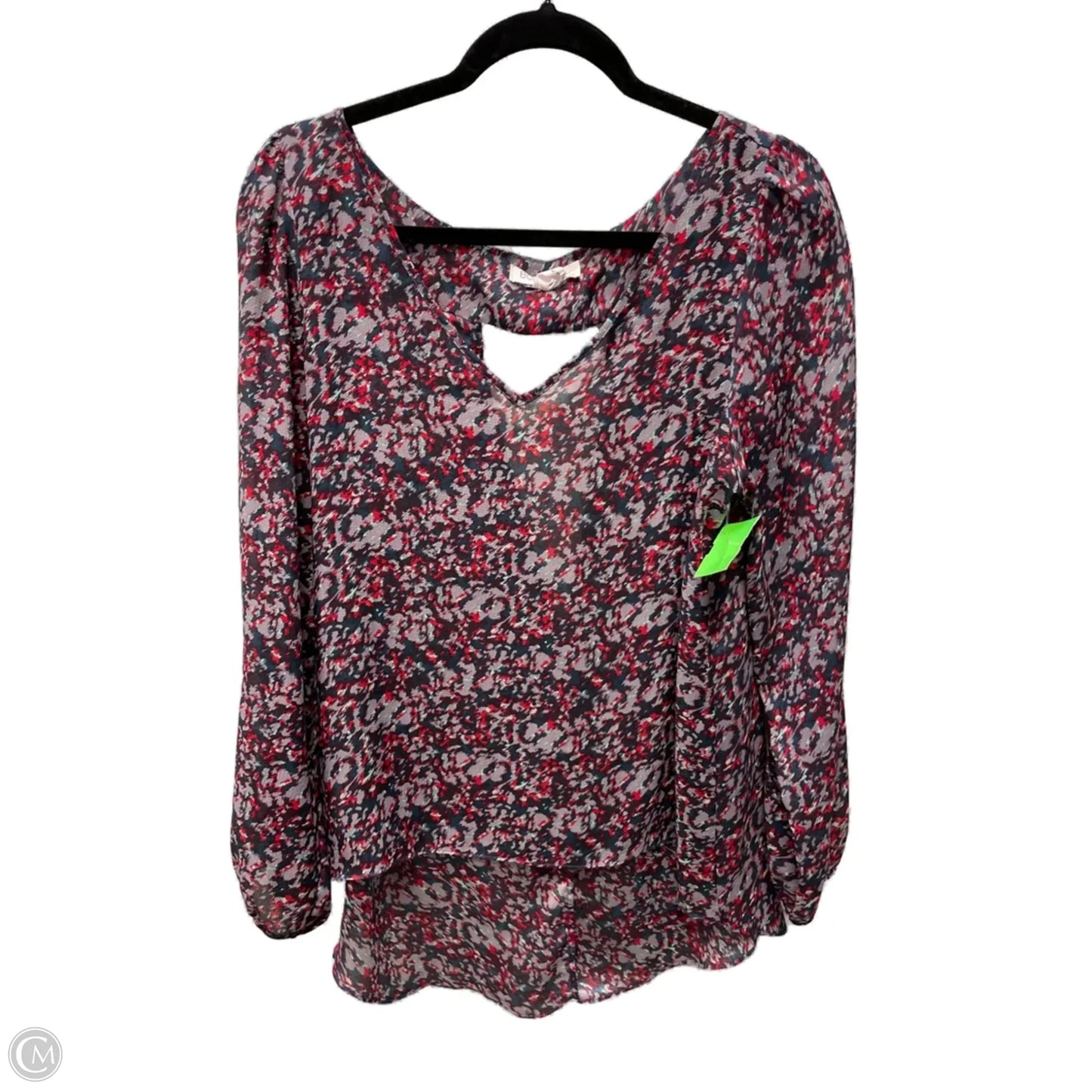 Blouse Long Sleeve By Bcbgeneration In Multi-colored, Size: M