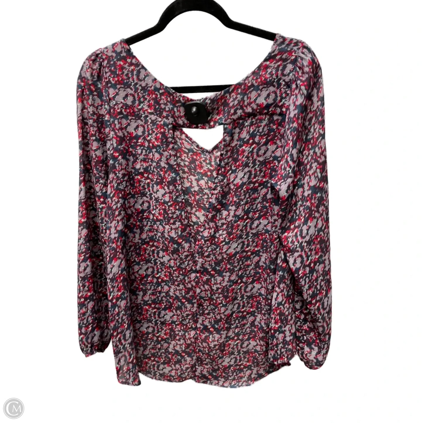 Blouse Long Sleeve By Bcbgeneration In Multi-colored, Size: M