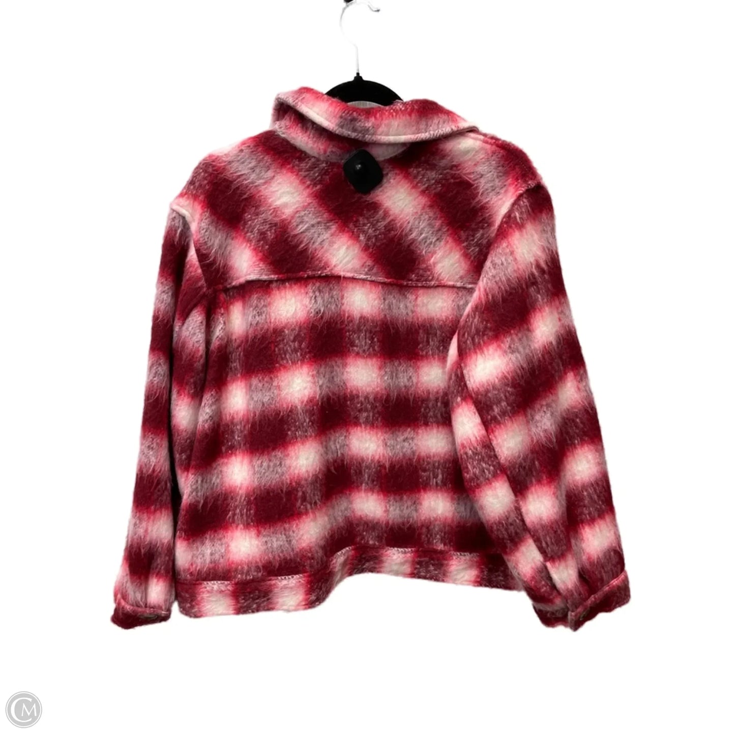 Jacket Faux Fur & Sherpa By Time And Tru In Red & White, Size: 2x