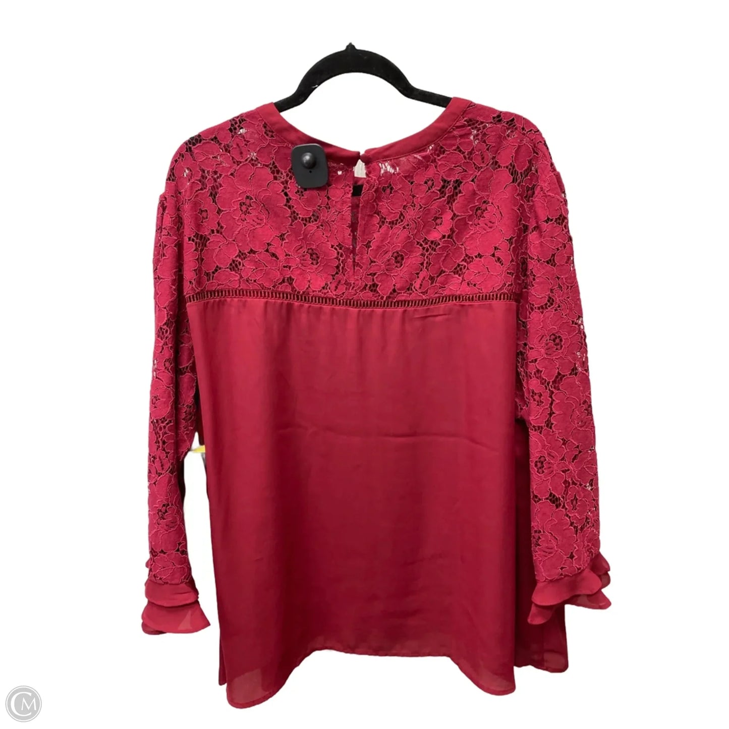 Top Long Sleeve By Cato In Maroon, Size: 3x
