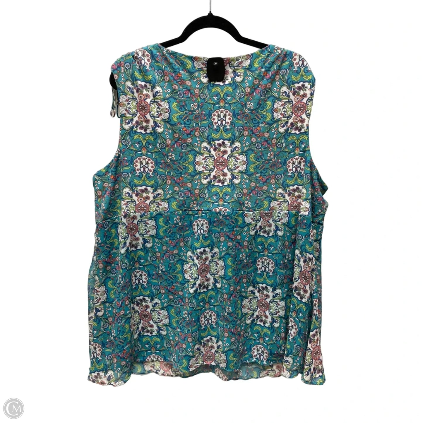 Top Sleeveless By Bisou Bisou In Floral Print, Size: 3x