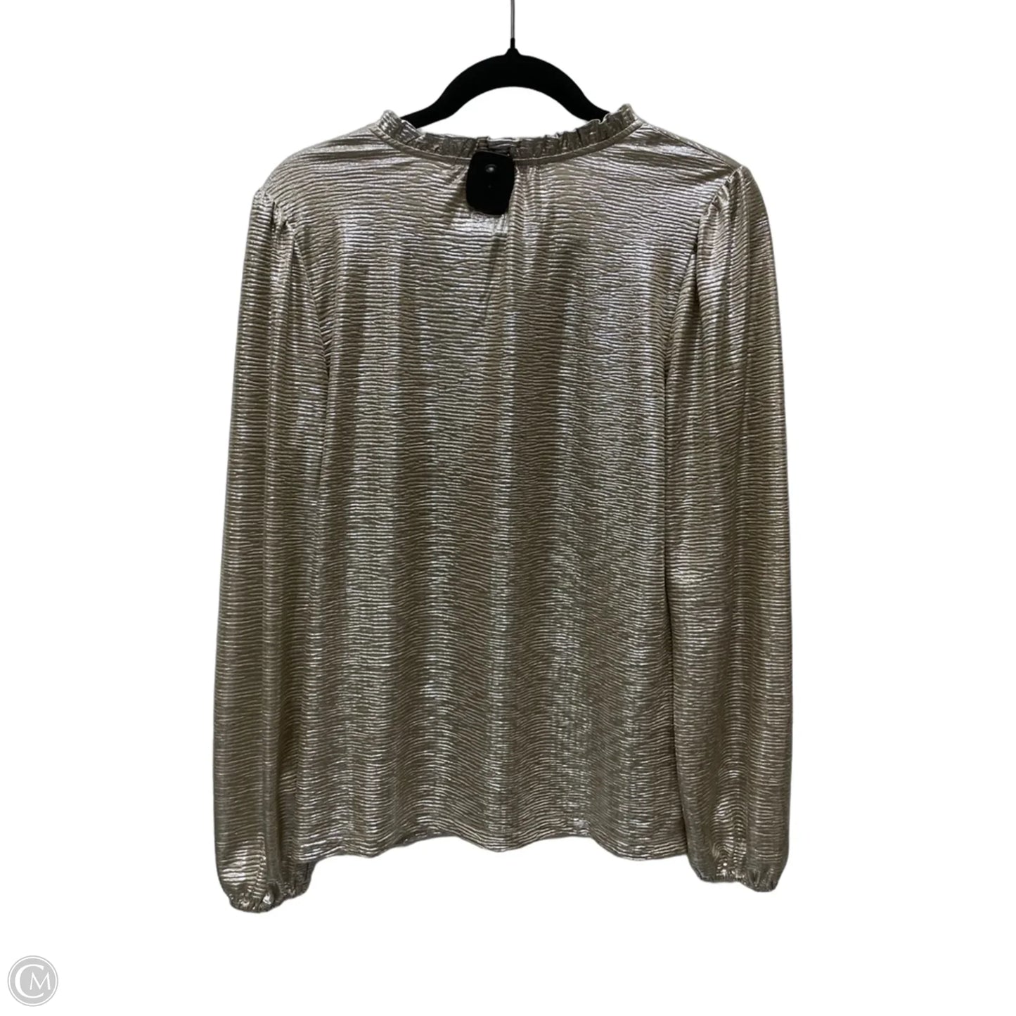 Blouse Long Sleeve By Loft In Gold, Size: S