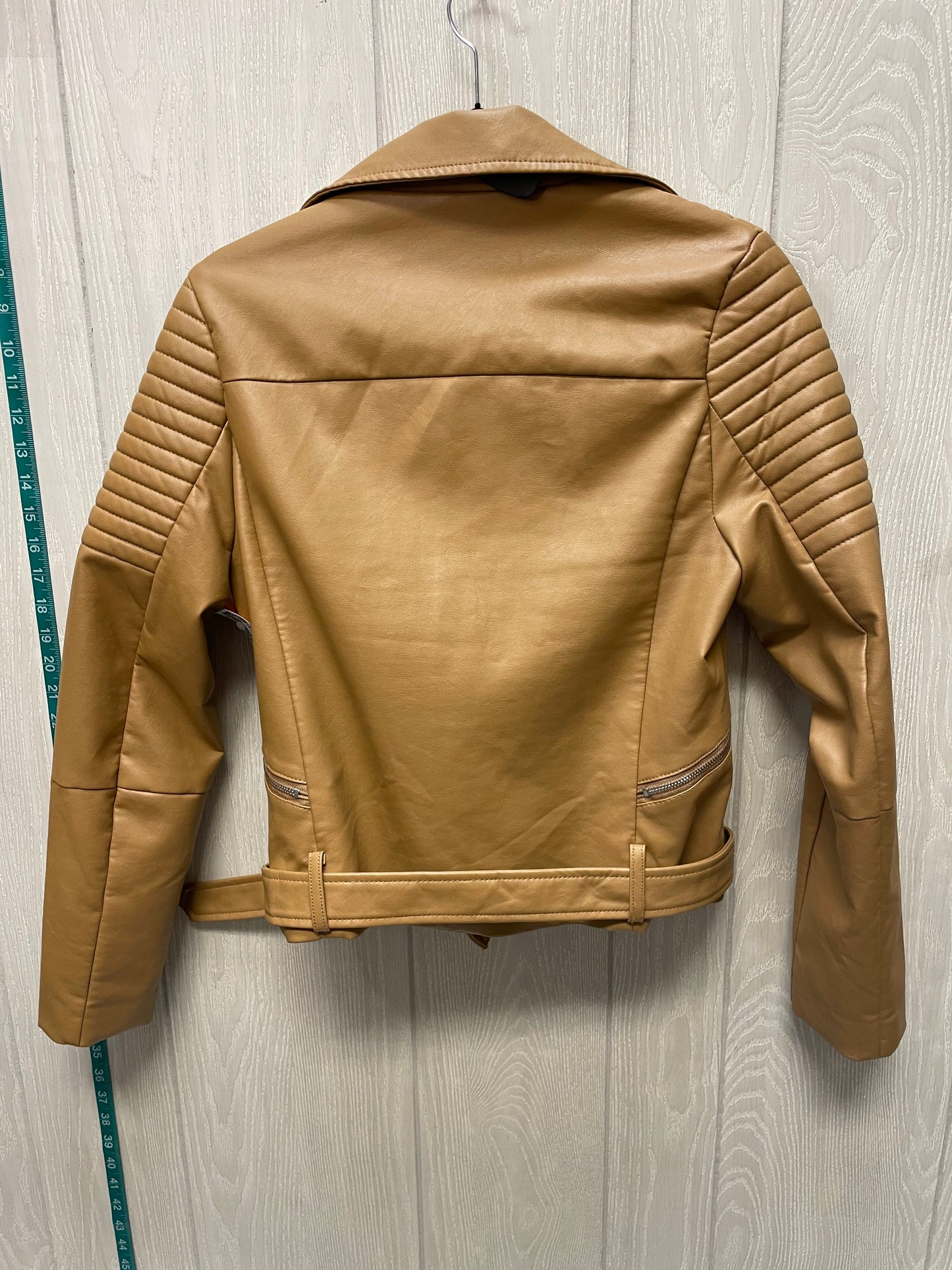 Jacket Moto By Love Tree In Tan, Size: M