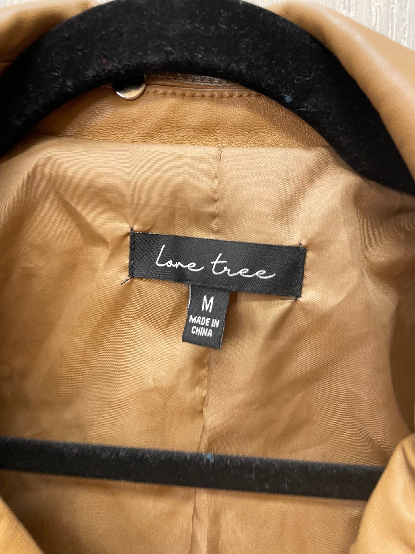 Jacket Moto By Love Tree In Tan, Size: M
