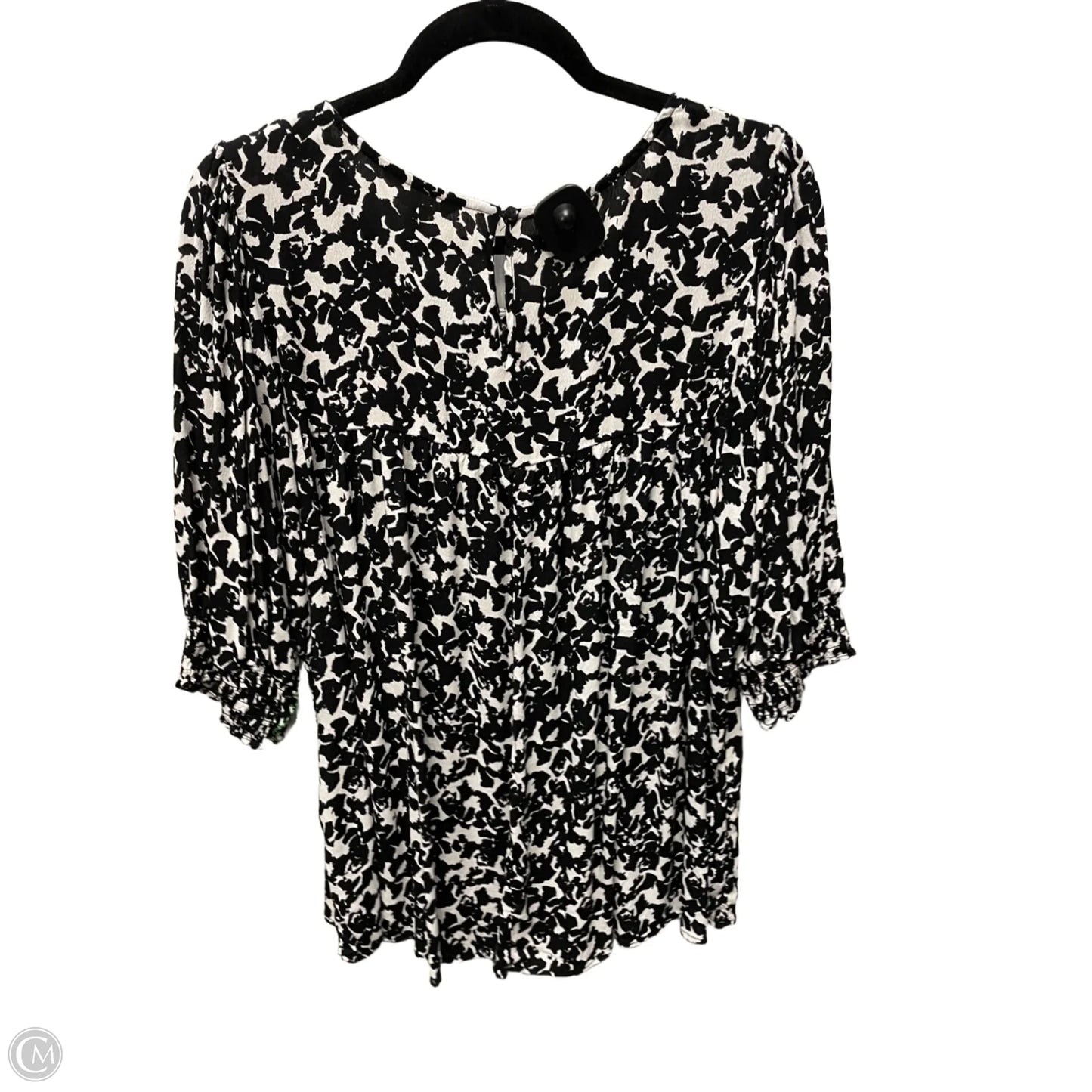 Top Short Sleeve By Terra & Sky In Black & Cream, Size: 2x