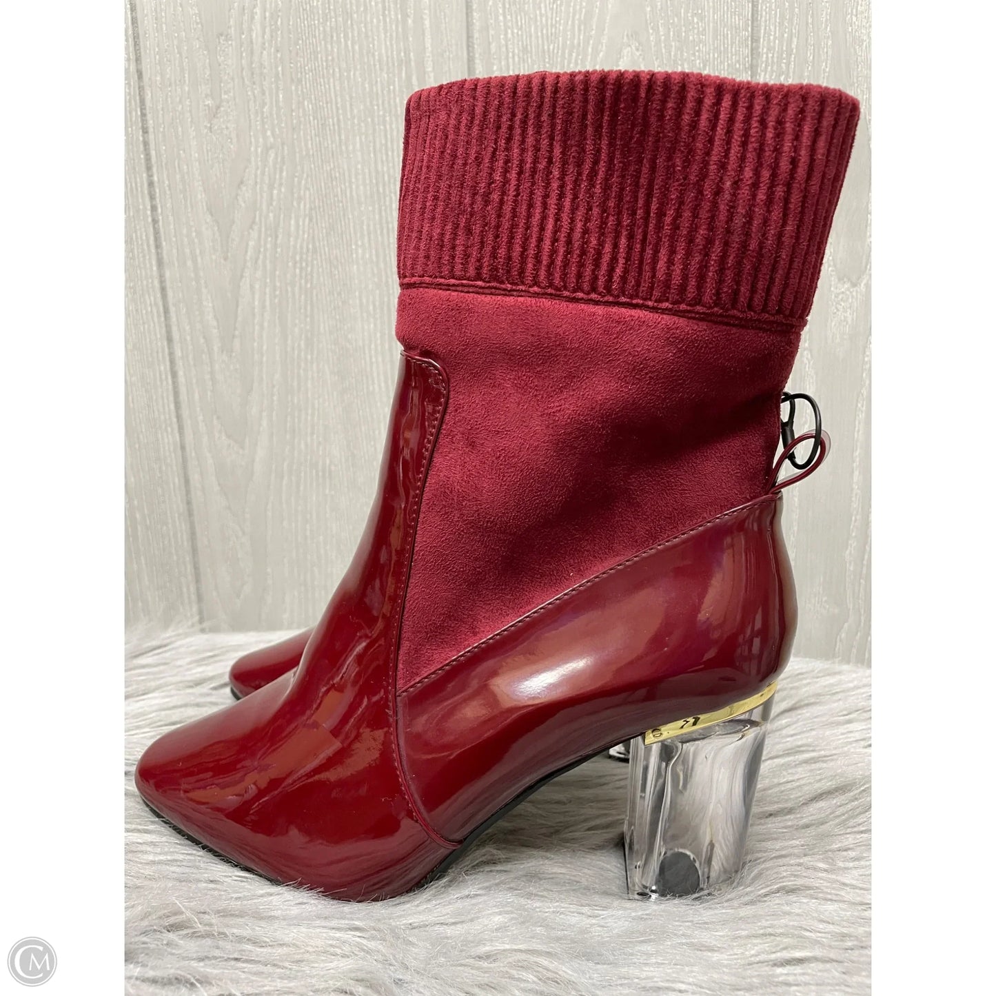 Boots Ankle Heels By Ashley Stewart In Red, Size: 9