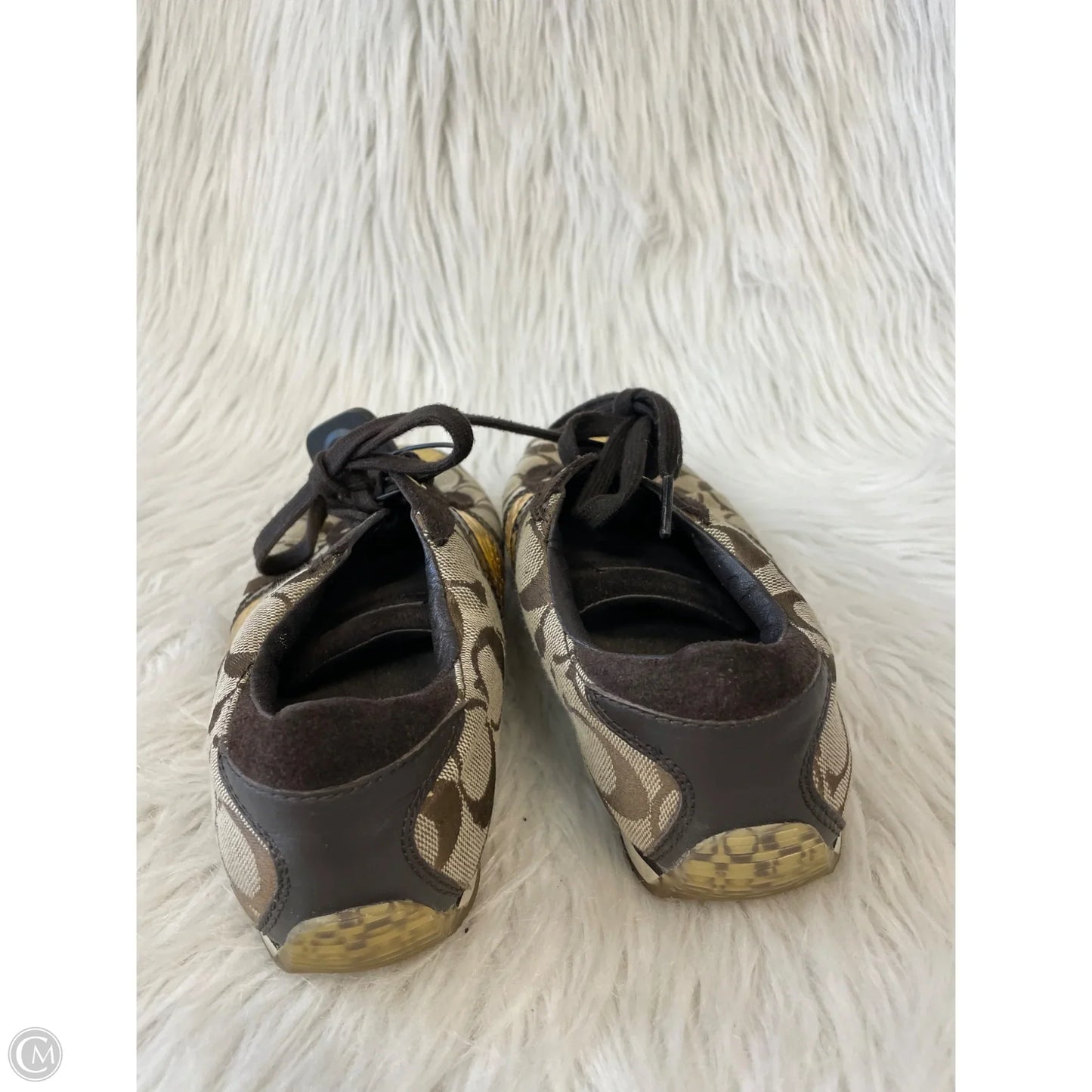 Shoes Designer By Coach In Brown & Gold, Size: 8