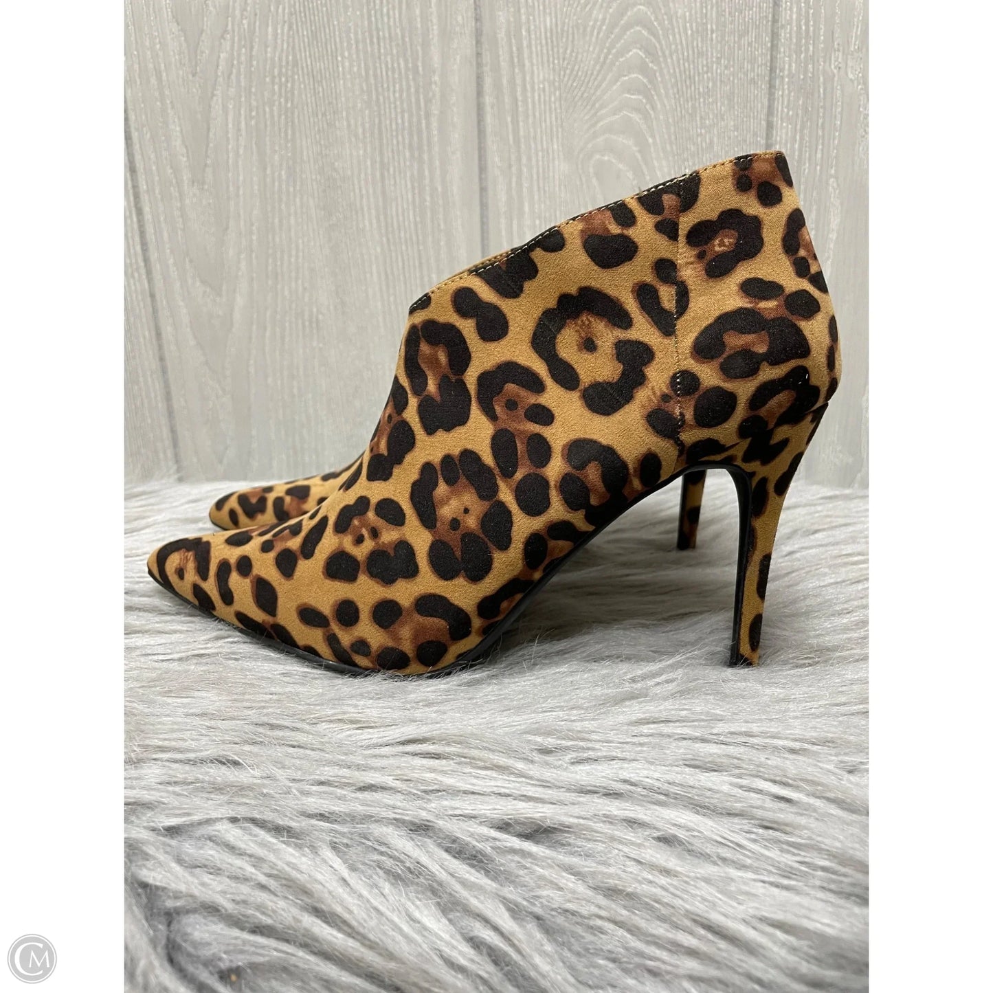 Boots Ankle Heels By Cato In Animal Print, Size: 9