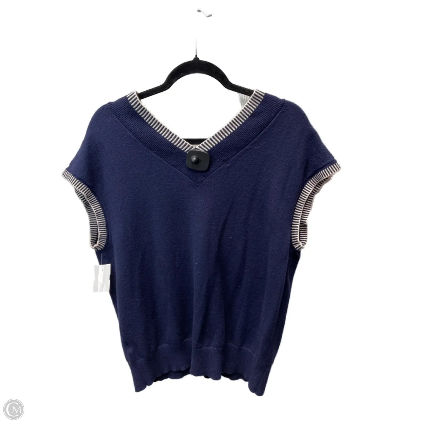 Sweater Short Sleeve By Clothes Mentor In Navy, Size: M