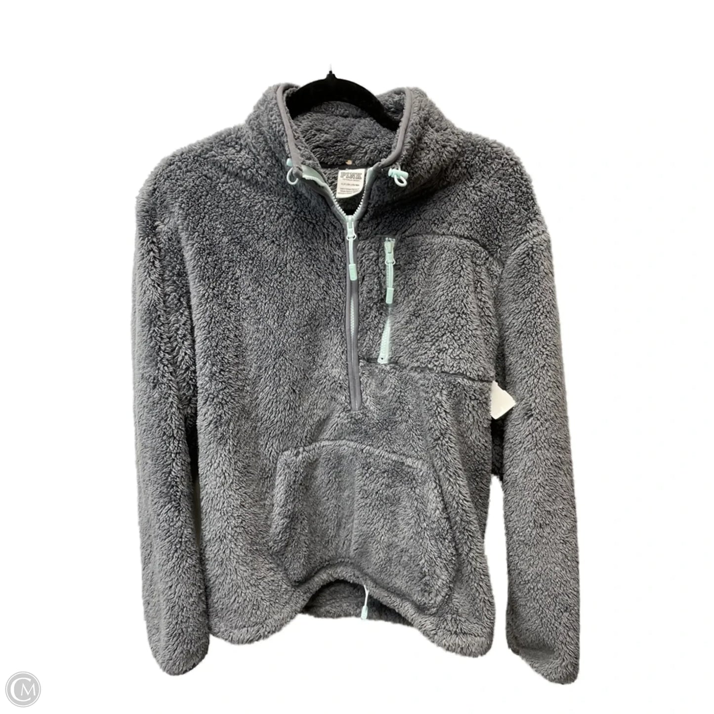 Jacket Faux Fur & Sherpa By Pink In Grey, Size: S