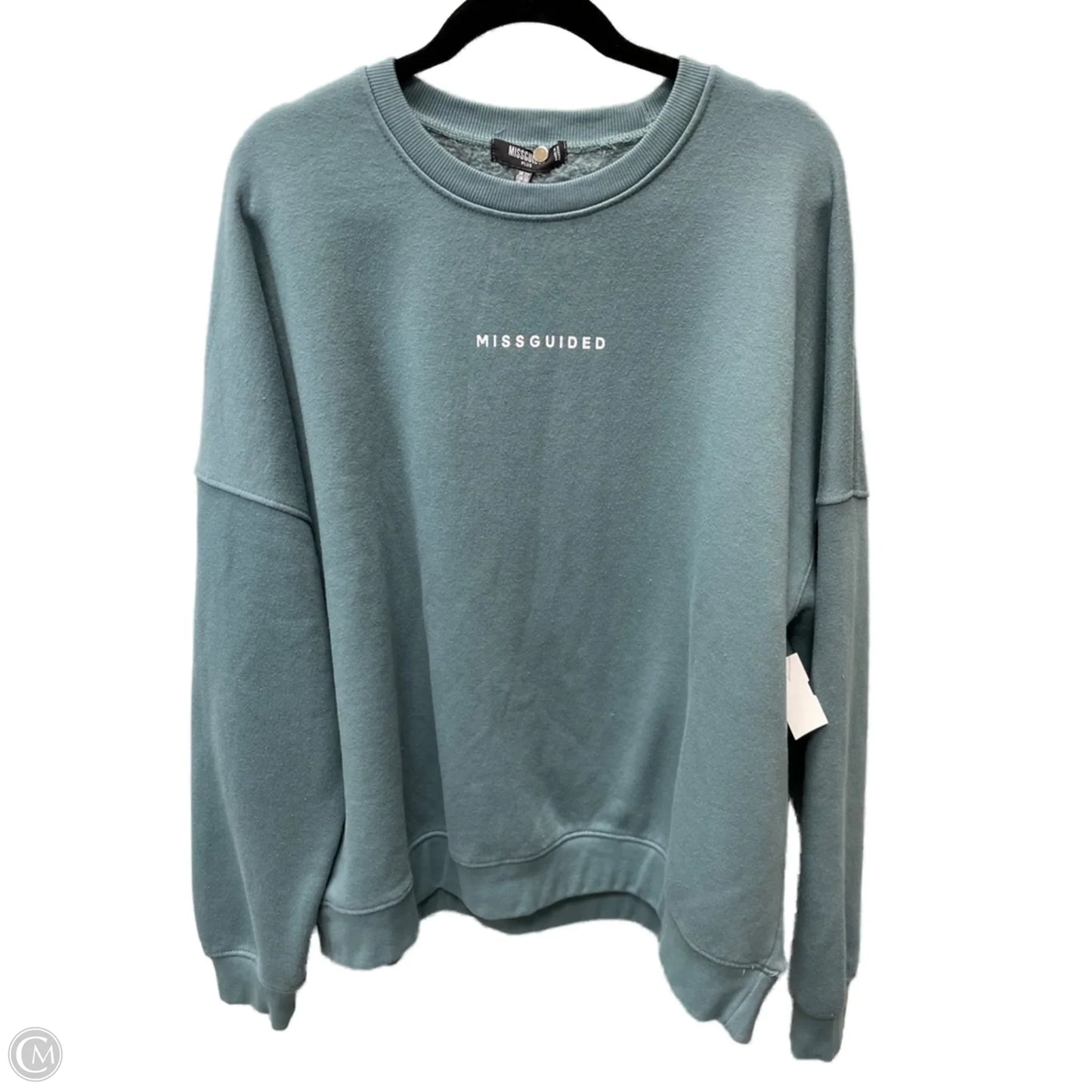 Sweatshirt Crewneck By Missguided In Teal, Size: 1x