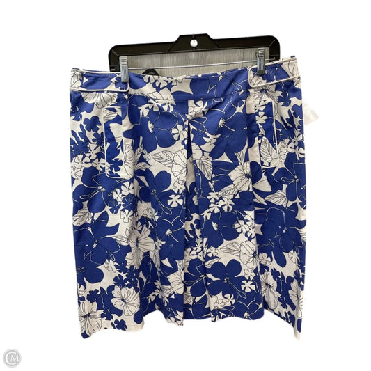 Skirt Designer By Lafayette 148 In Blue & White, Size: 16