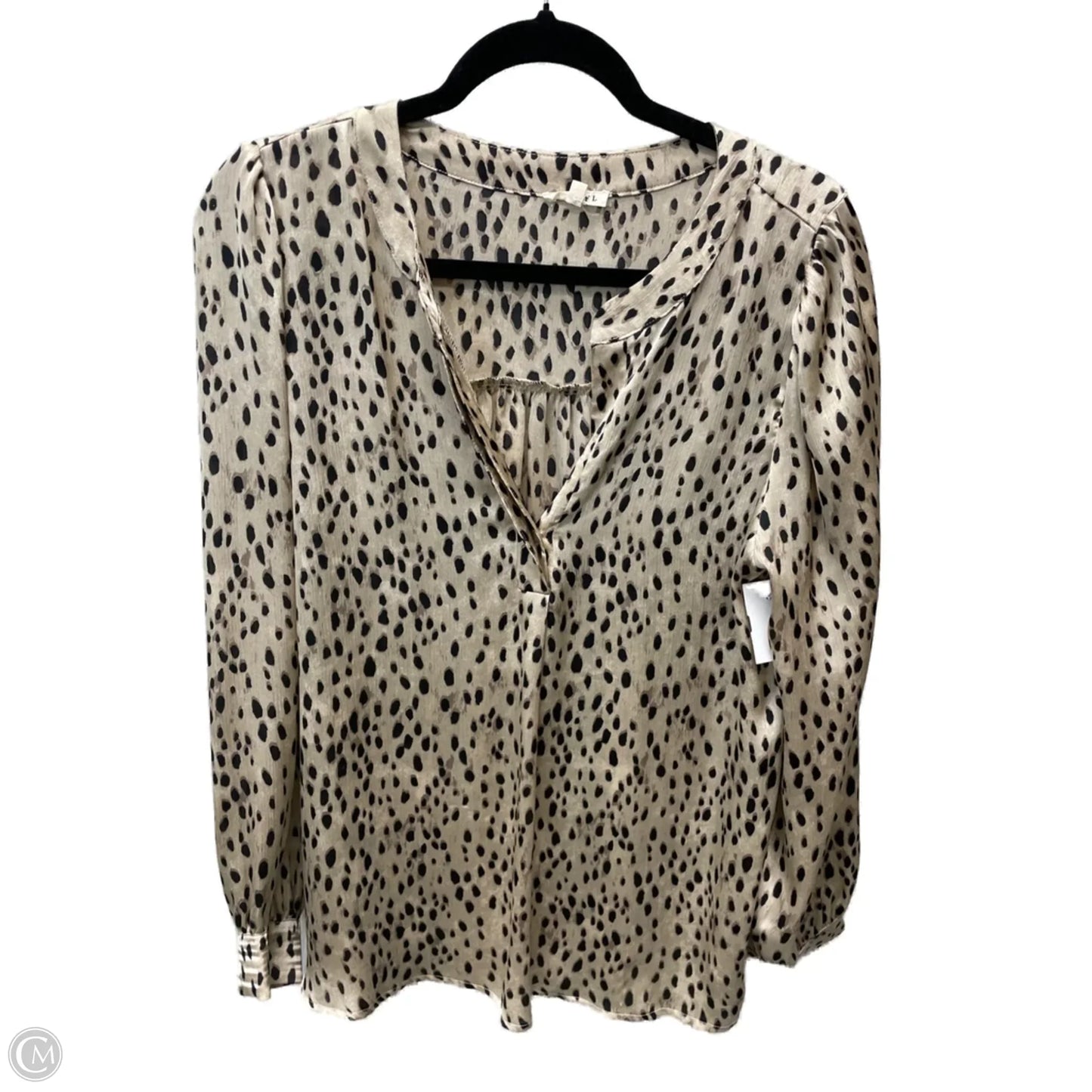 Blouse Long Sleeve By Jodifl In Animal Print, Size: L