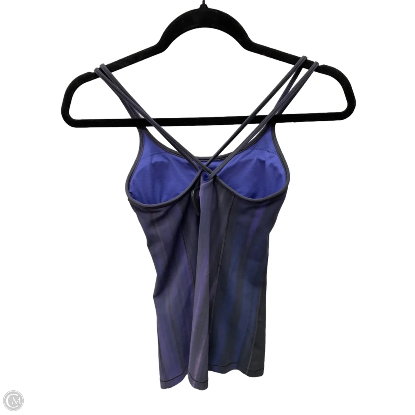 Athletic Tank Top By Lululemon In Black & Blue, Size: 2