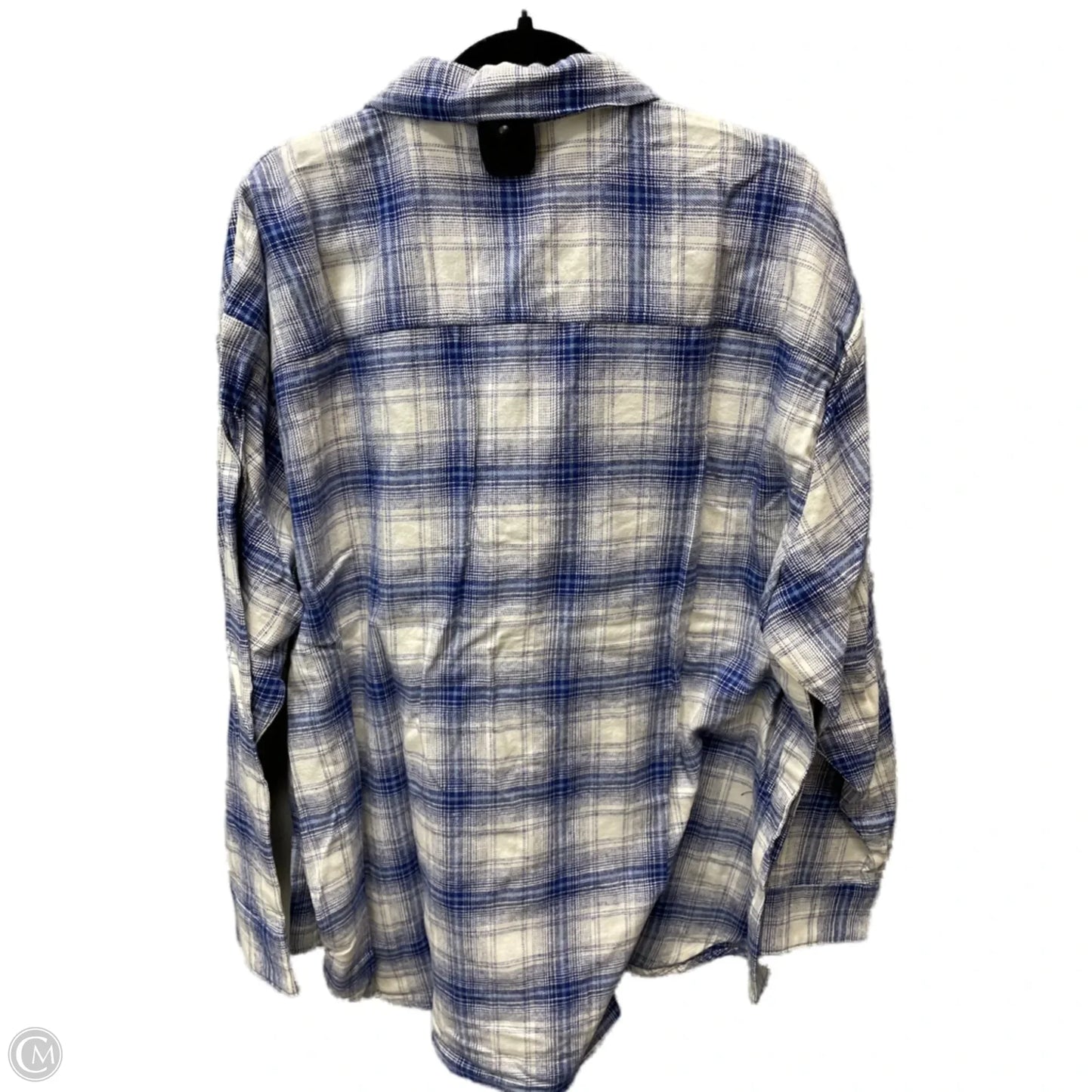 Tunic Long Sleeve By Old Navy In Blue & White, Size: 1x