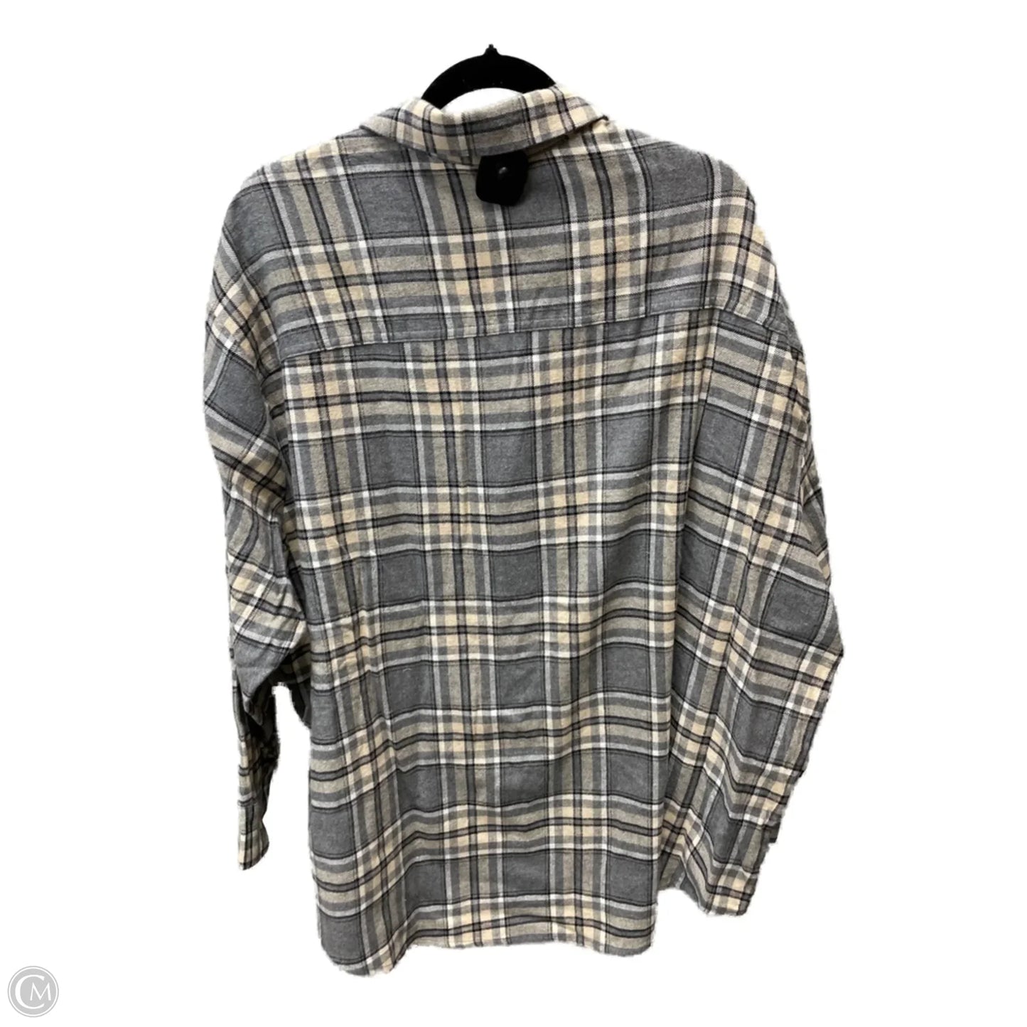 Tunic Long Sleeve By Old Navy In Cream & Grey, Size: 1x