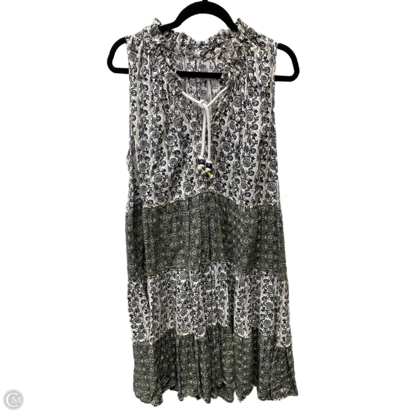 Dress Casual Short By Chelsea And Theodore In Green & White, Size: 2x