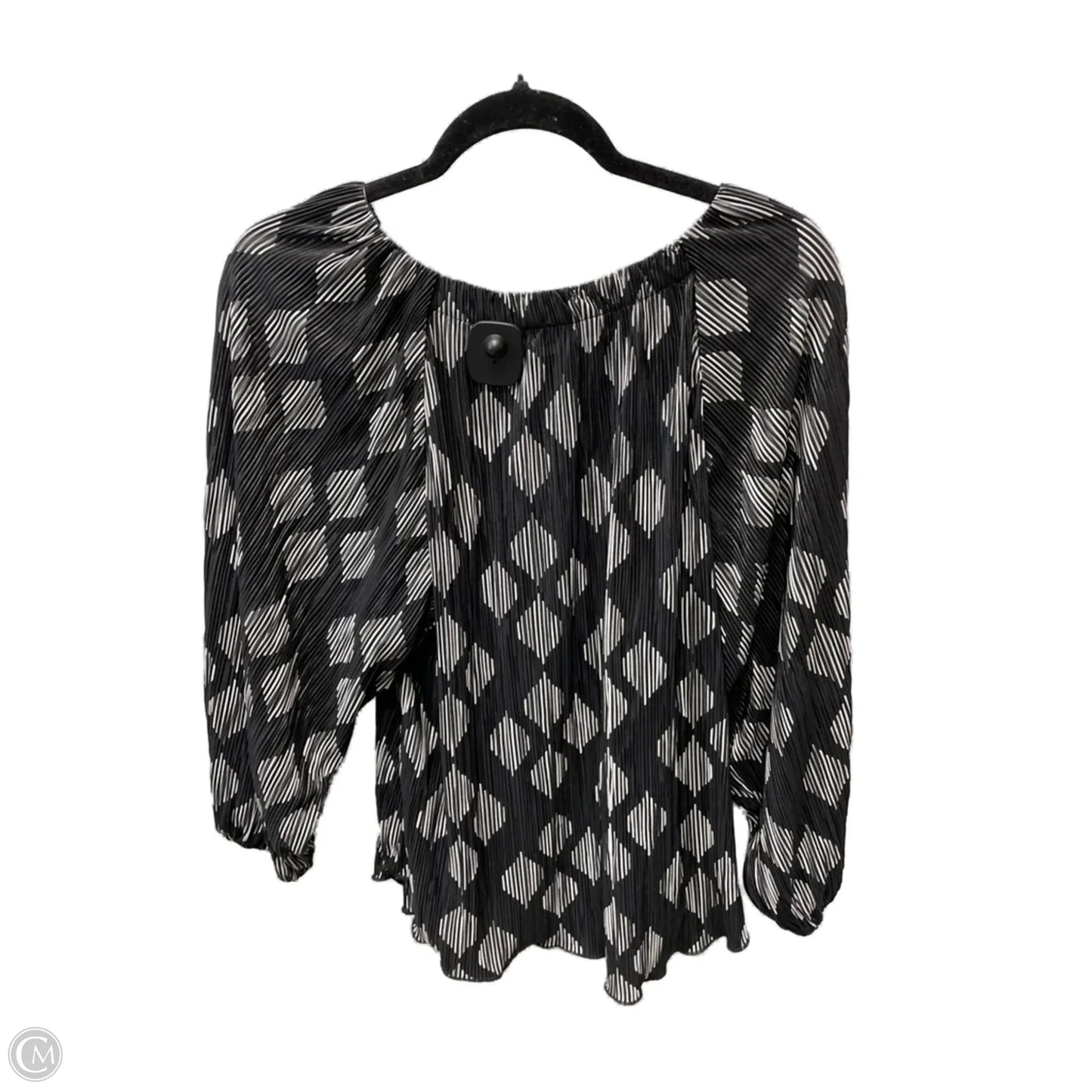 Blouse Long Sleeve By Chicos In Polkadot Pattern, Size: L