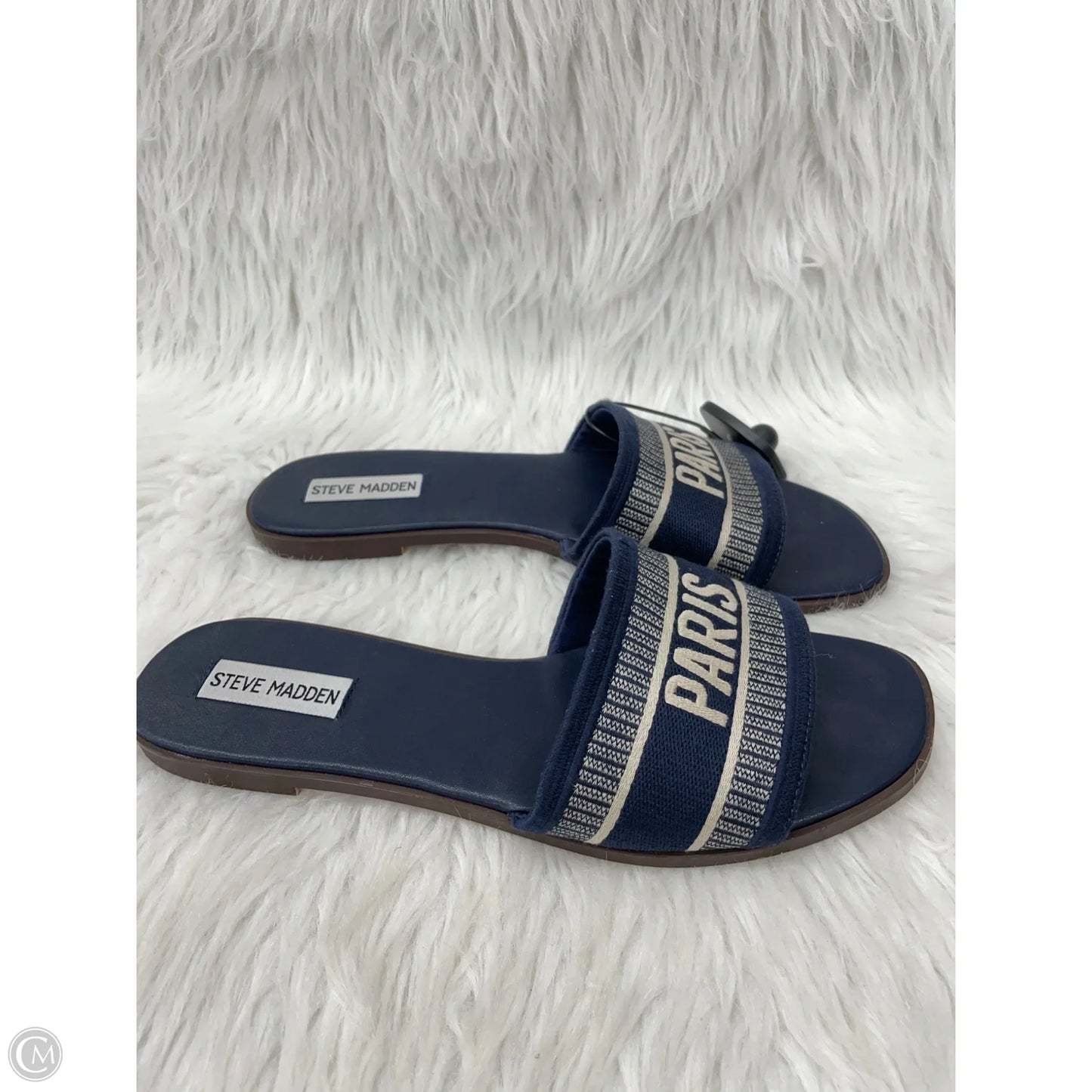 Sandals Flats By Steve Madden In Navy, Size: 9.5