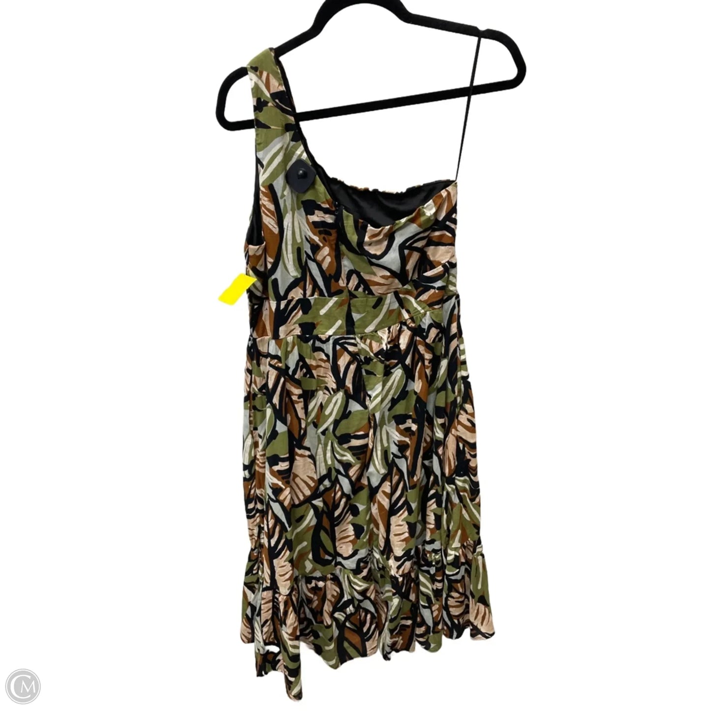 Dress Casual Short By Francesca's In Brown & Green, Size: L