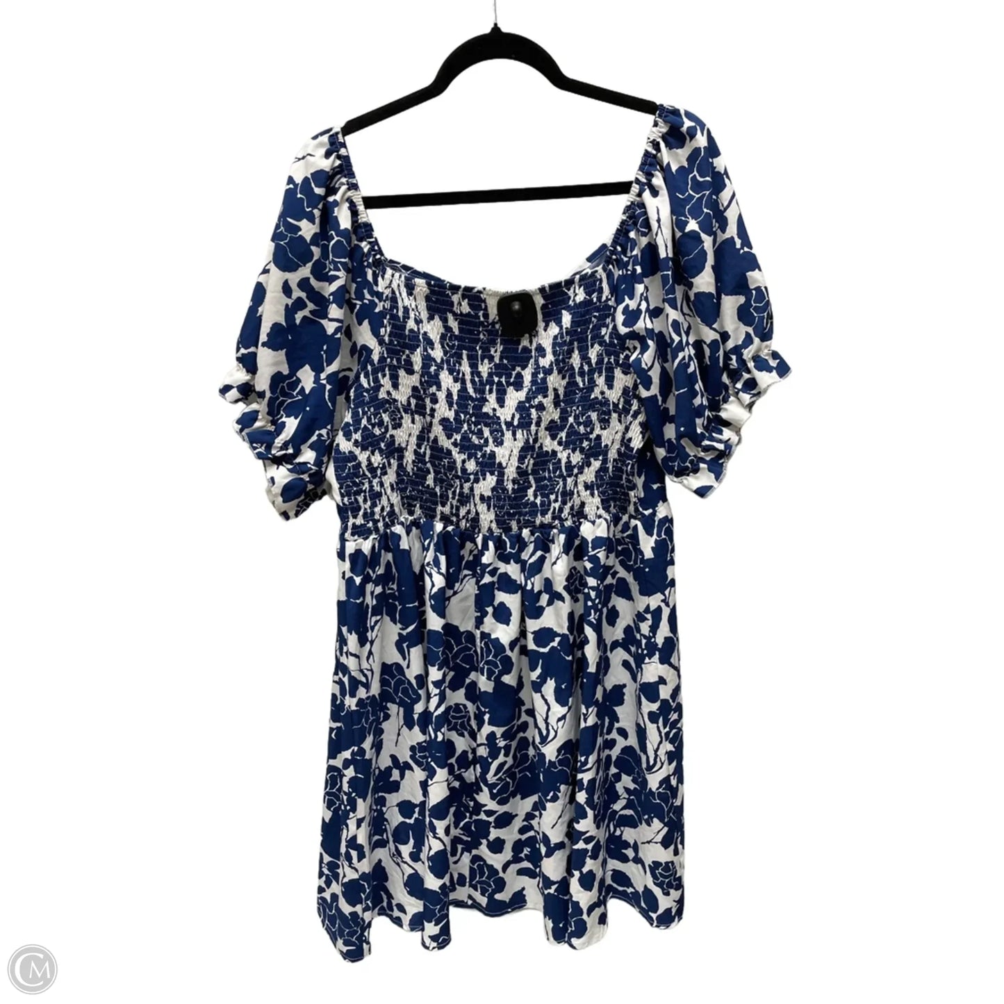 Dress Casual Short By Clothes Mentor In Blue & White, Size: 4x