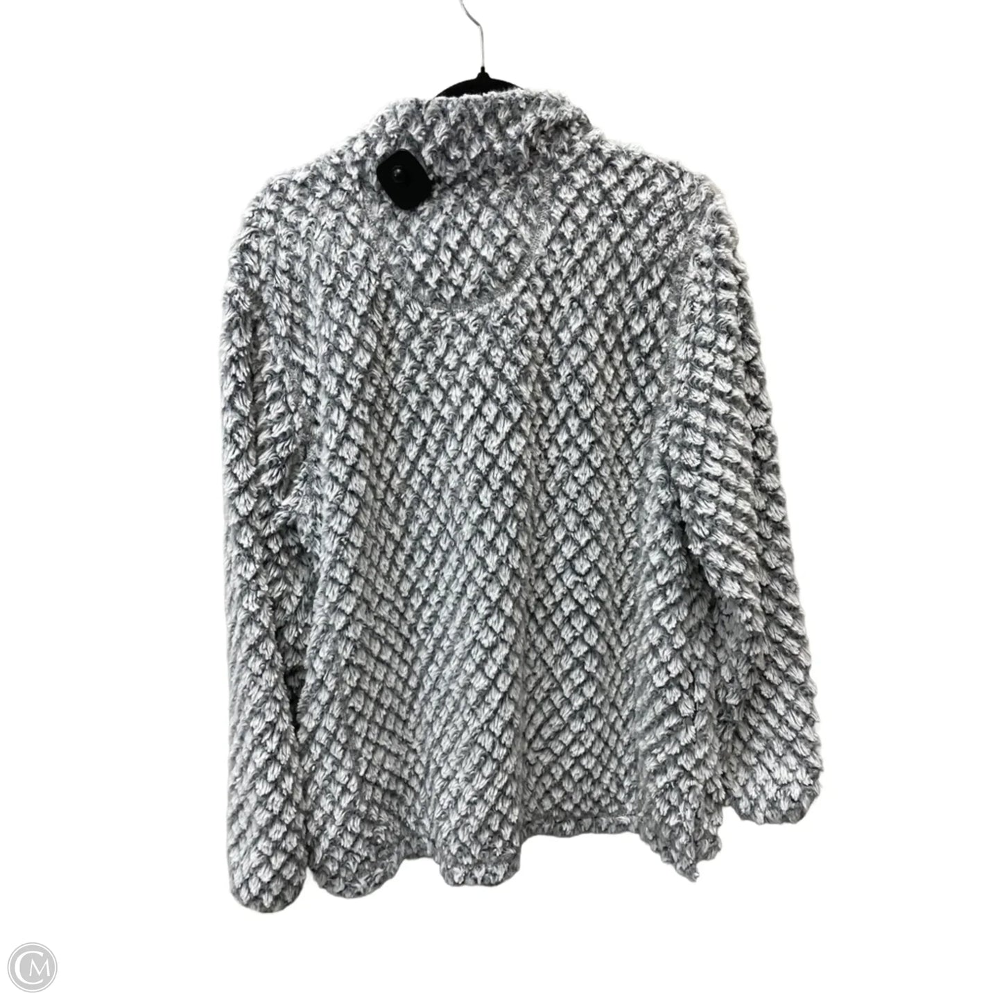 Jacket Faux Fur & Sherpa By Simply Southern In Grey & White, Size: L