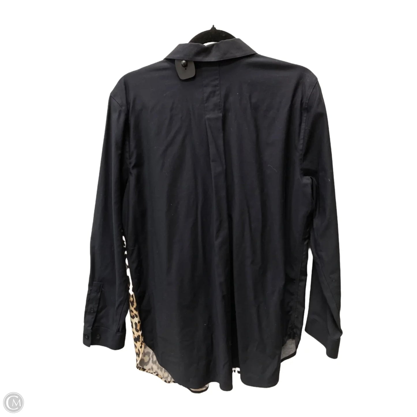 Blouse Long Sleeve By Chicos In Black & Brown, Size: L