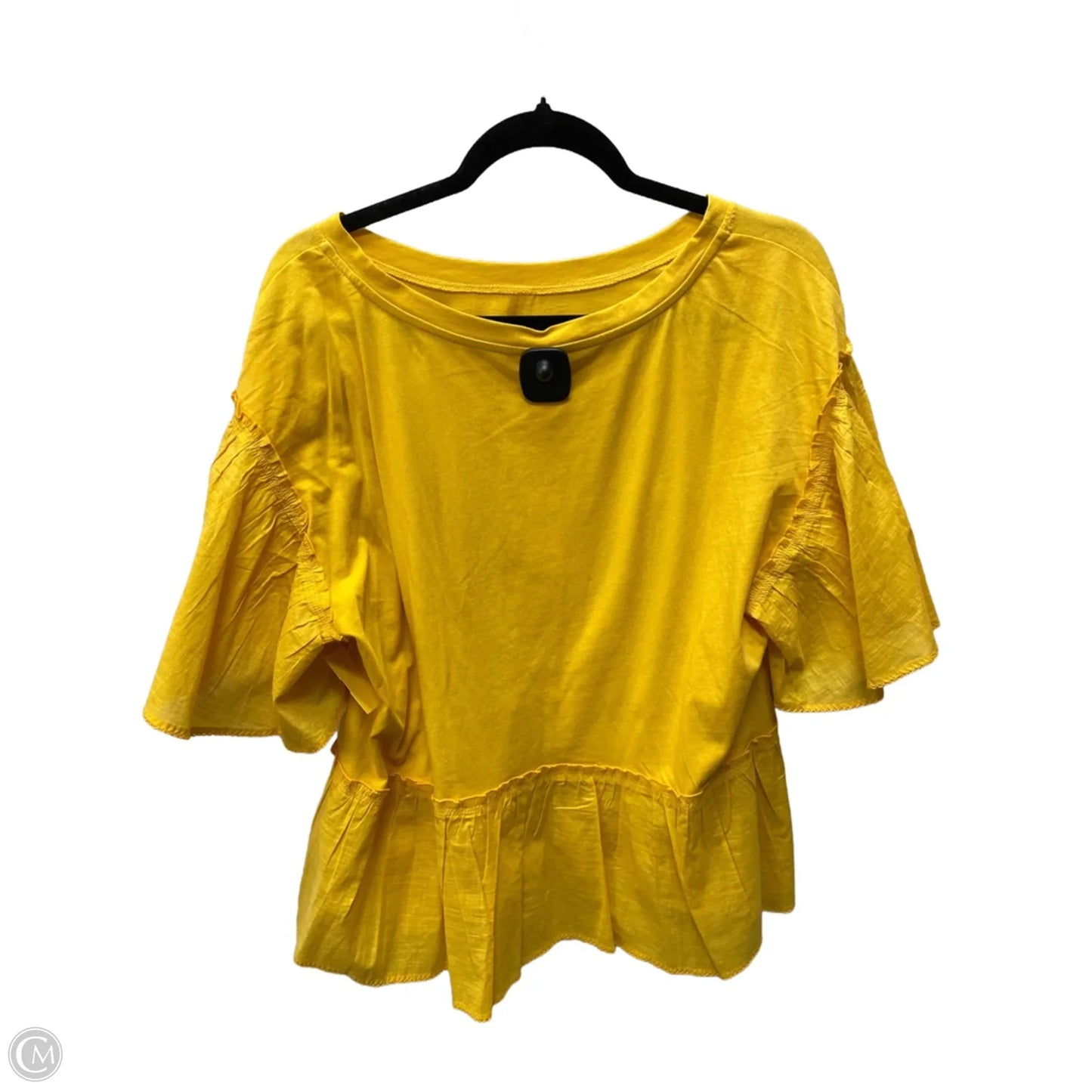 Top Short Sleeve By Anthropologie In Orange, Size: L