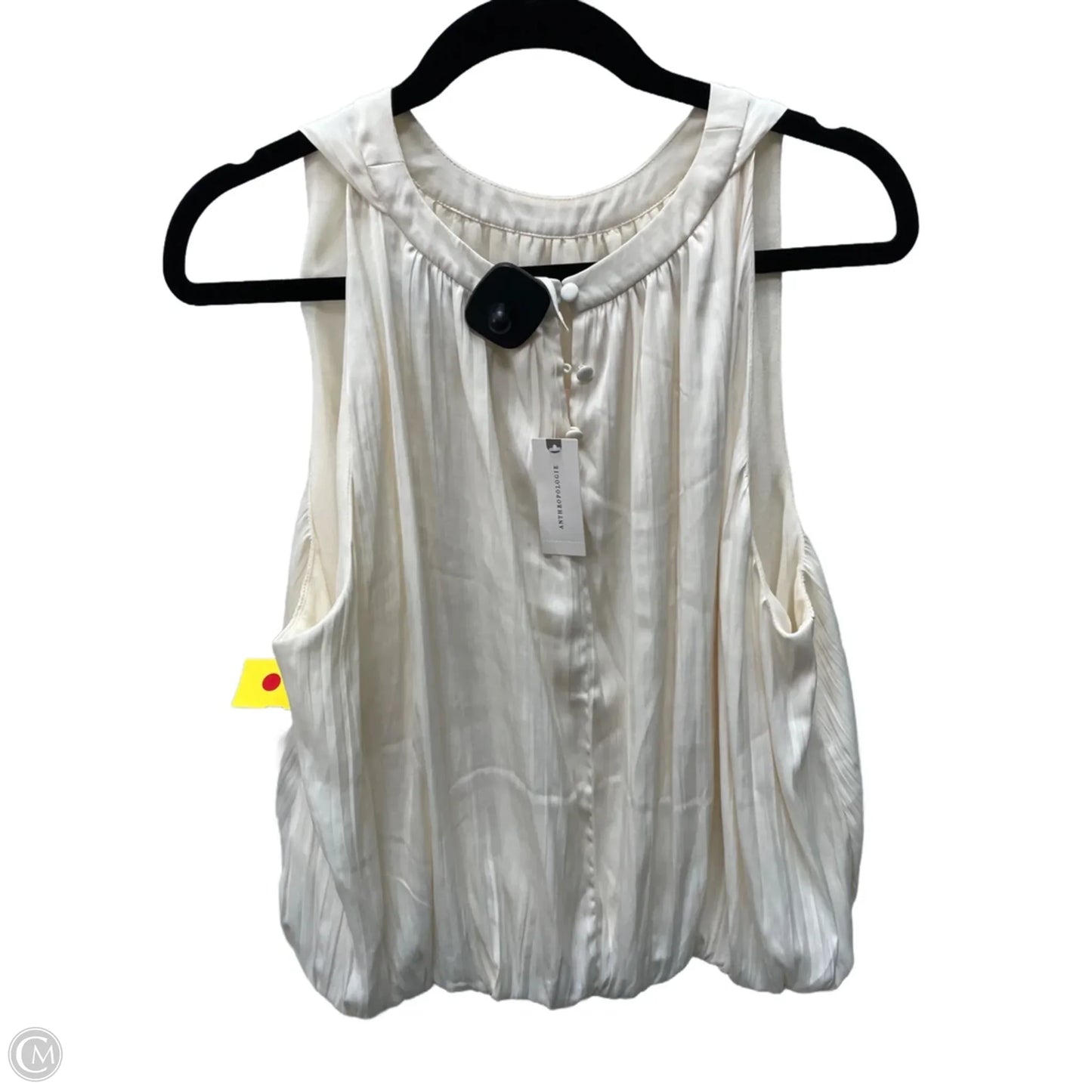 Blouse Sleeveless By Anthropologie In Cream, Size: L