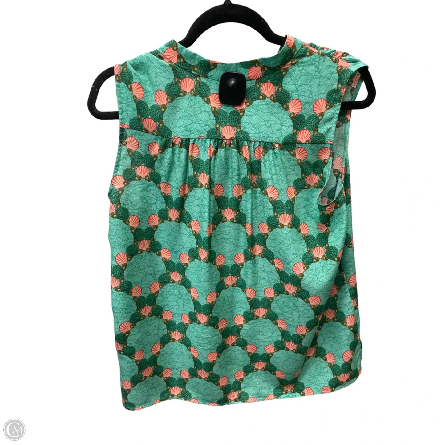 Blouse Sleeveless By slanoi In Green & Pink, Size: L