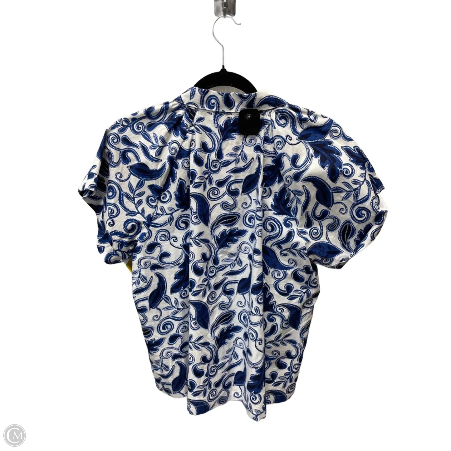 Blouse Short Sleeve By Cleobella In Blue & White, Size: S