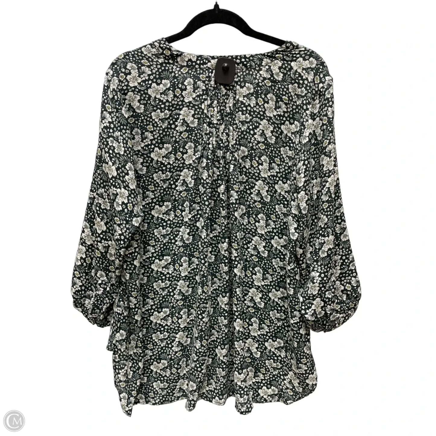 Blouse Long Sleeve By Grace In Floral Print, Size: 1x