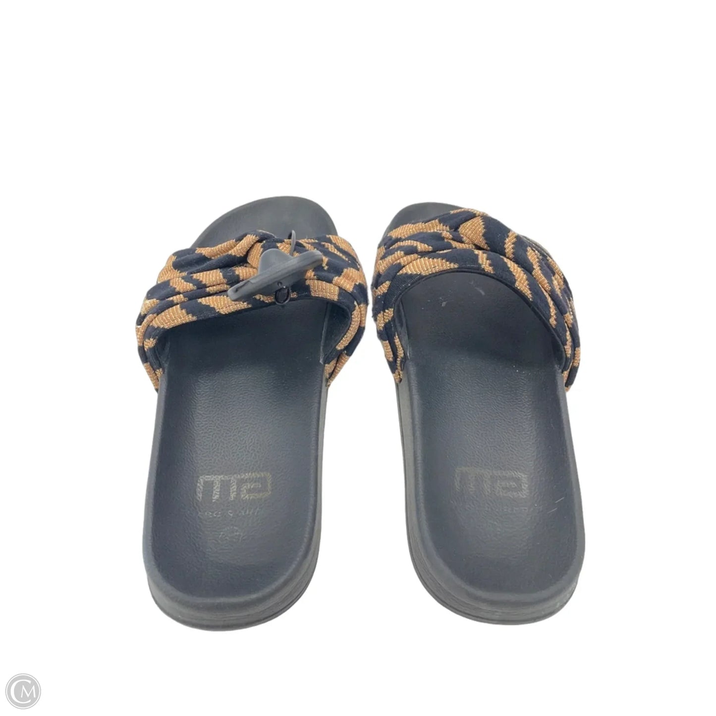 Sandals Flats By Clothes Mentor In Black & Brown, Size: 6