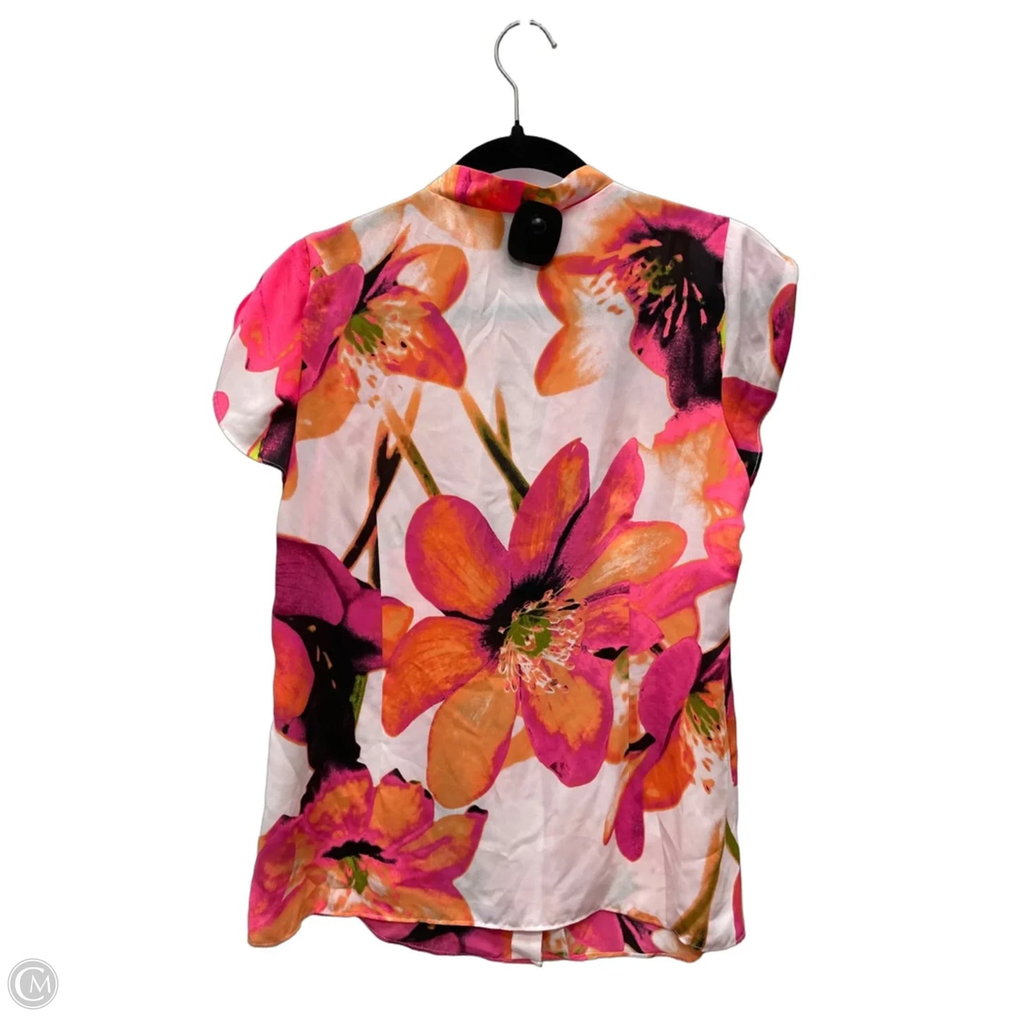 Blouse Short Sleeve By Worthington In Orange & Pink, Size: M