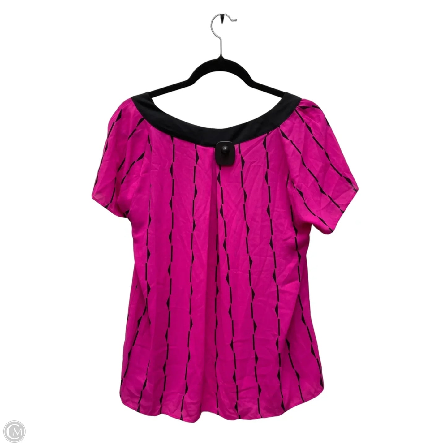 Top Short Sleeve By Worthington In Black & Purple, Size: L