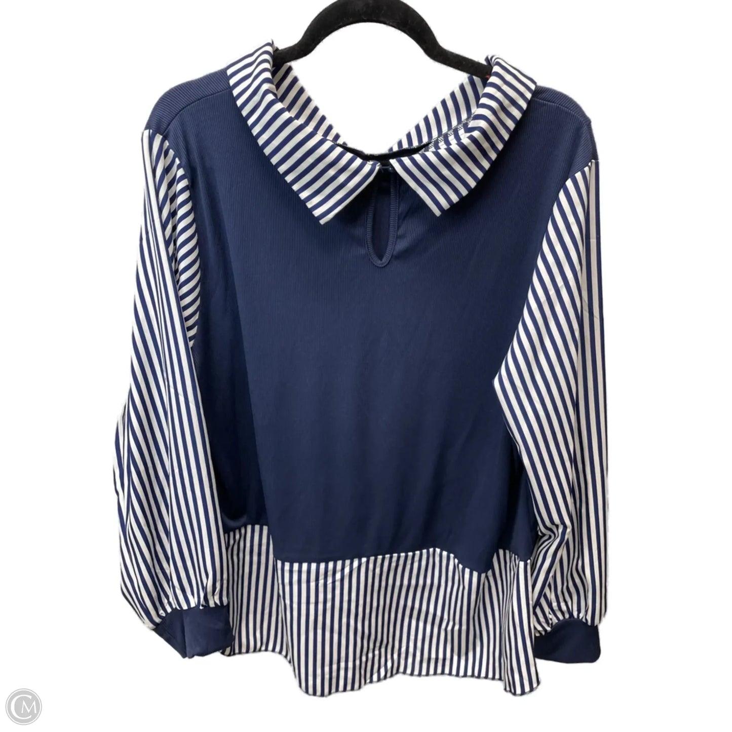 Top Long Sleeve By Shein In Navy, Size: 2x