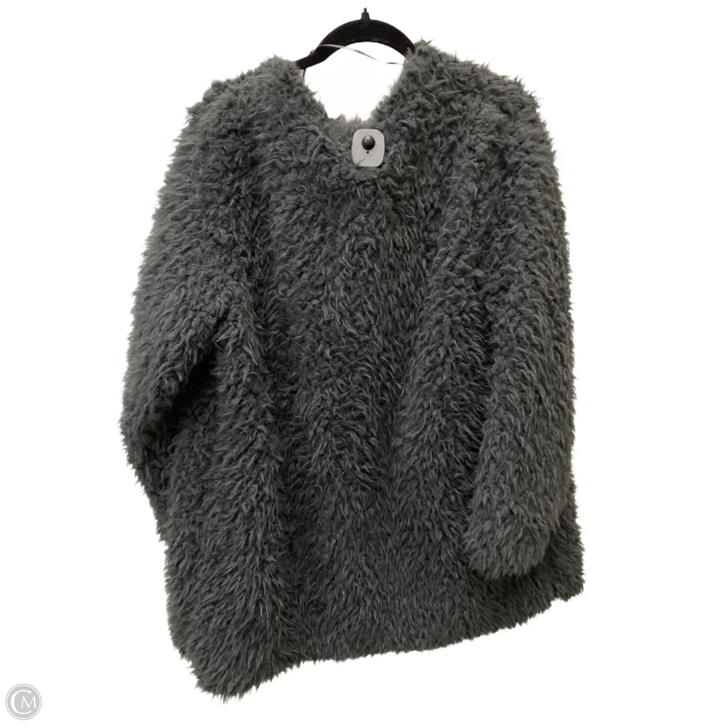 Coat Faux Fur & Sherpa By New Directions In Grey, Size: 1x