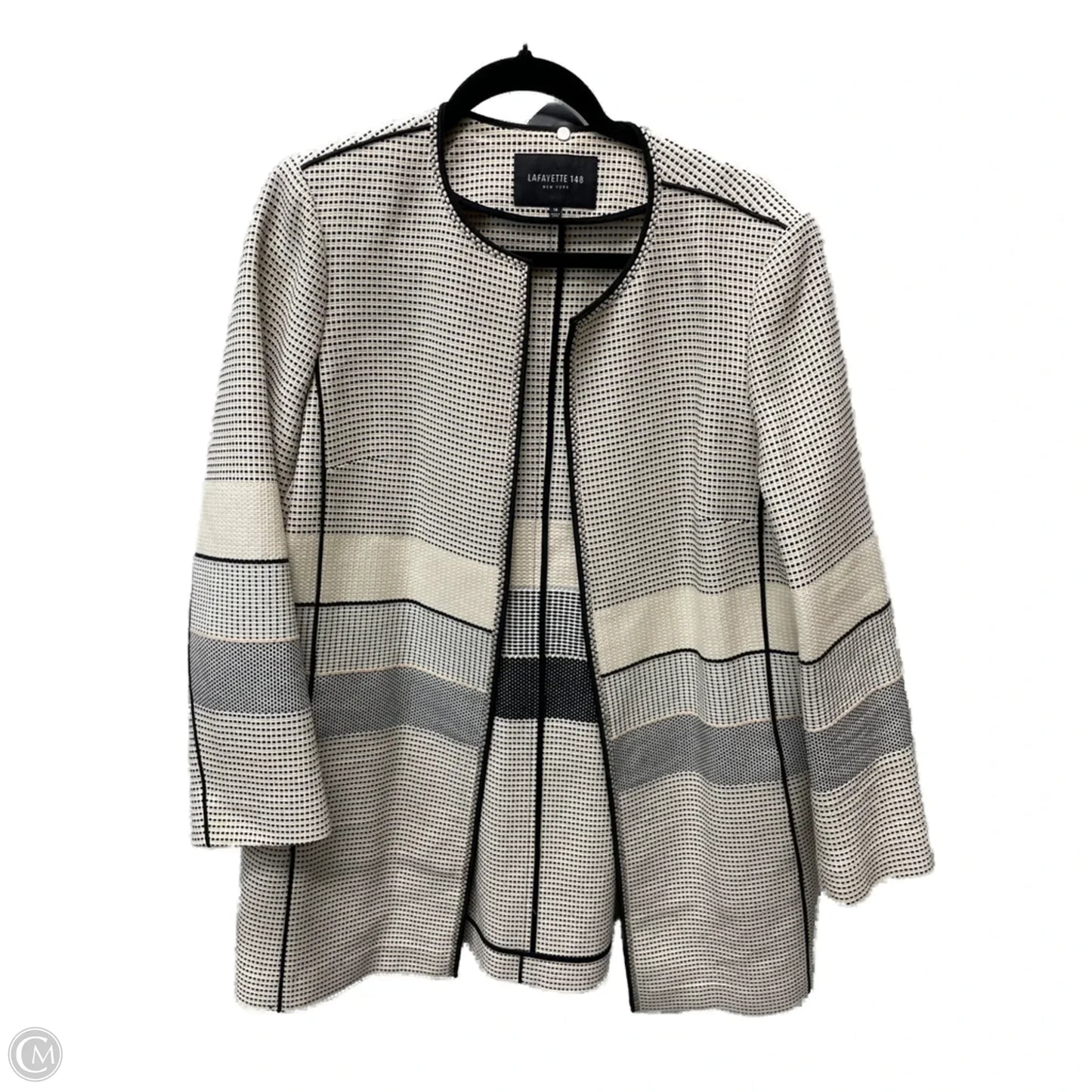 Jacket Designer By Lafayette 148 In Multi-colored, Size: L