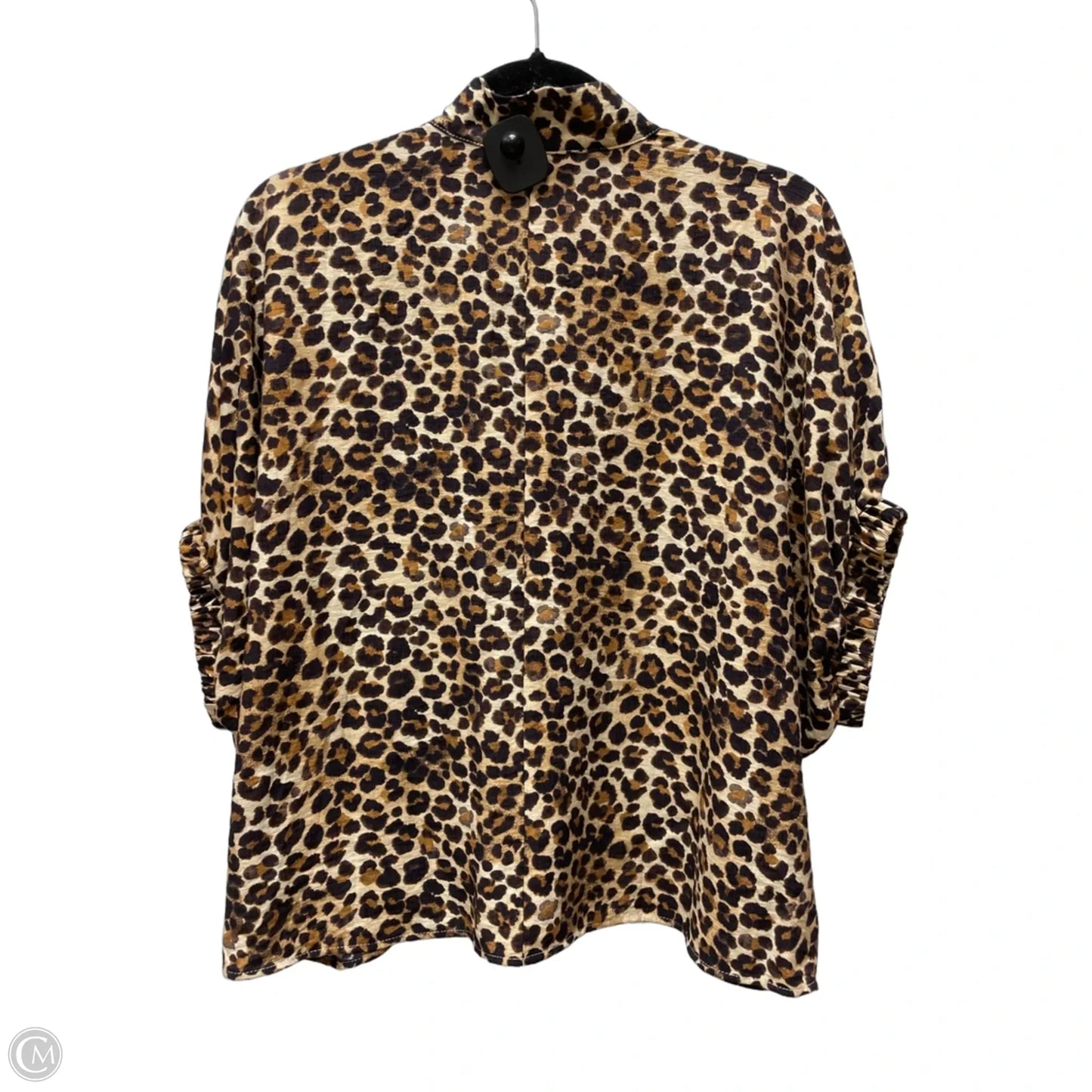 Blouse Short Sleeve By Entro In Animal Print, Size: S