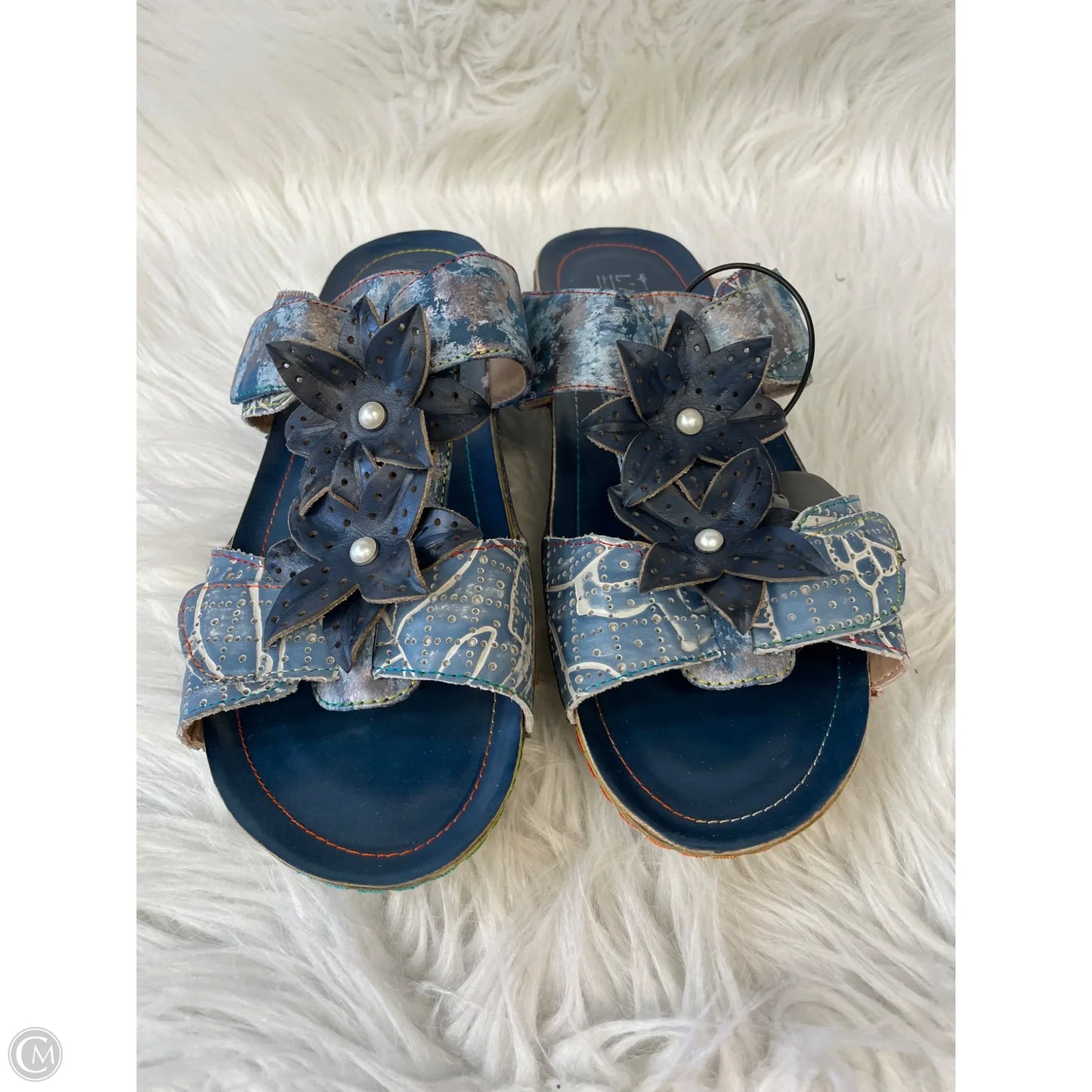 Sandals Flats By Spring Step In Blue, Size: 9