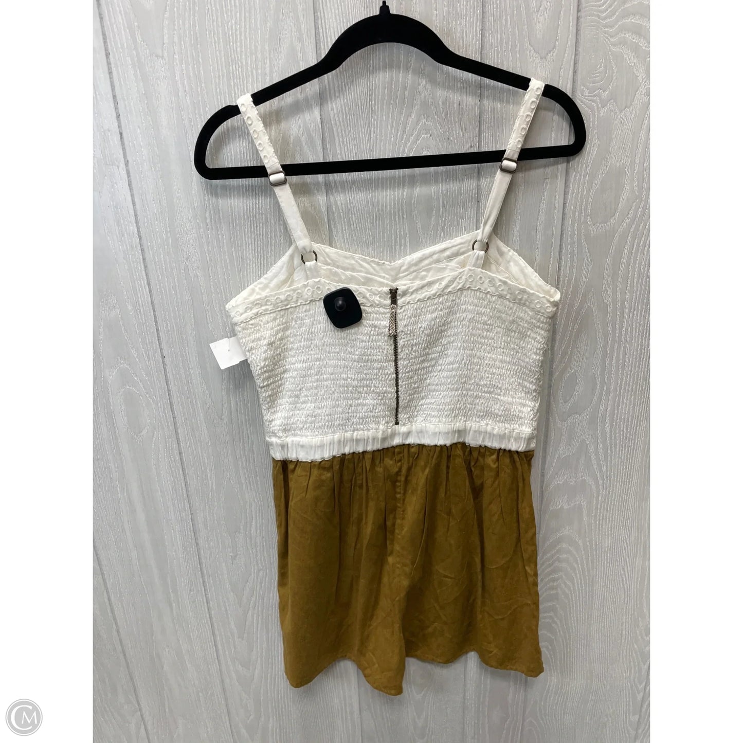 Romper By Anthropologie In Cream & Green, Size: M