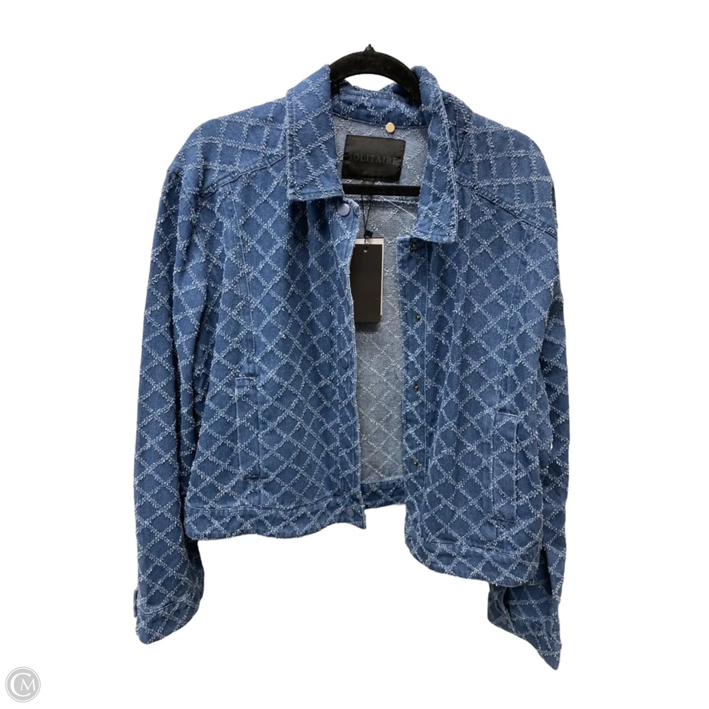 Jacket Denim By Solitaire In Blue Denim, Size: Xl
