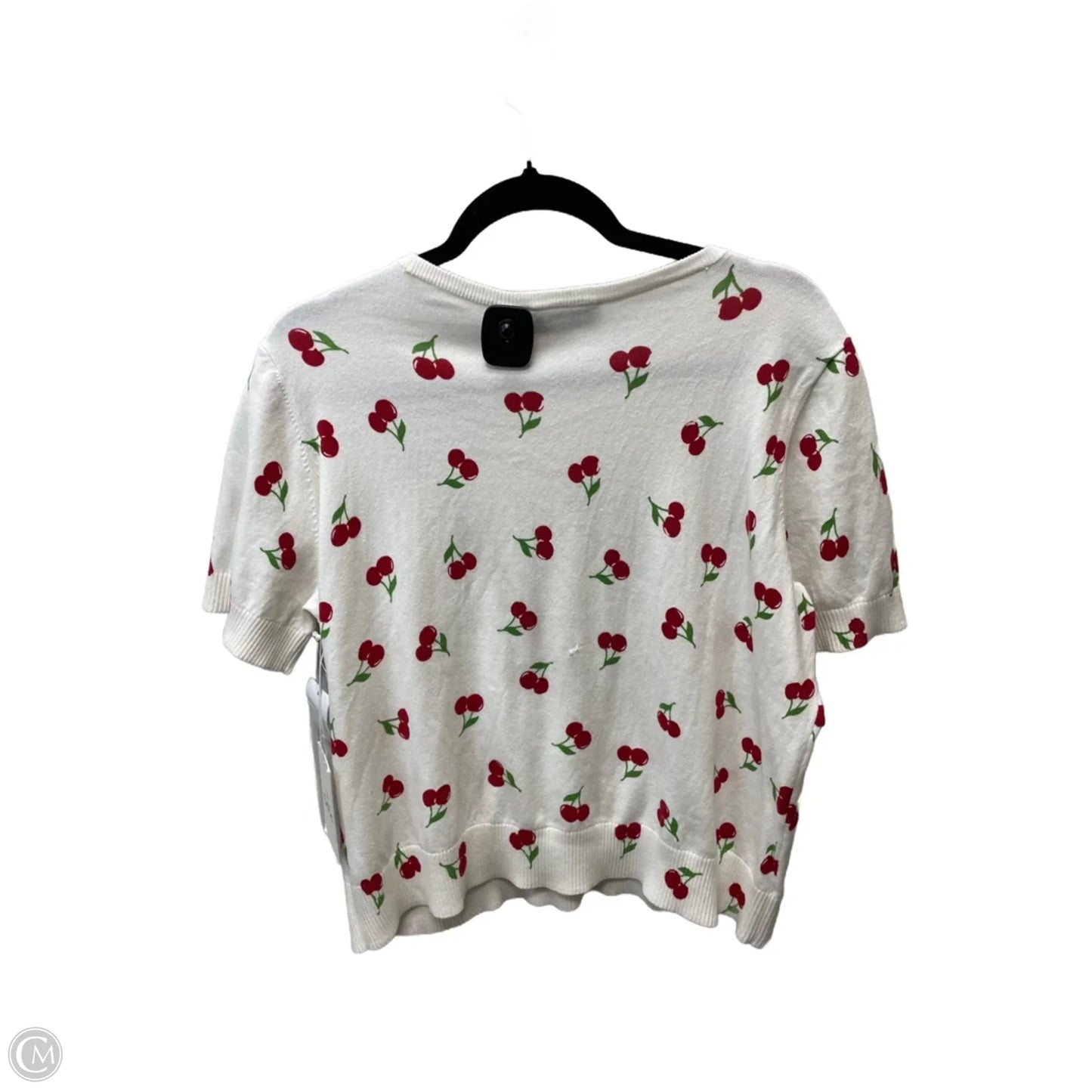 Sweater Short Sleeve By Cece In Cream & Red, Size: Xl