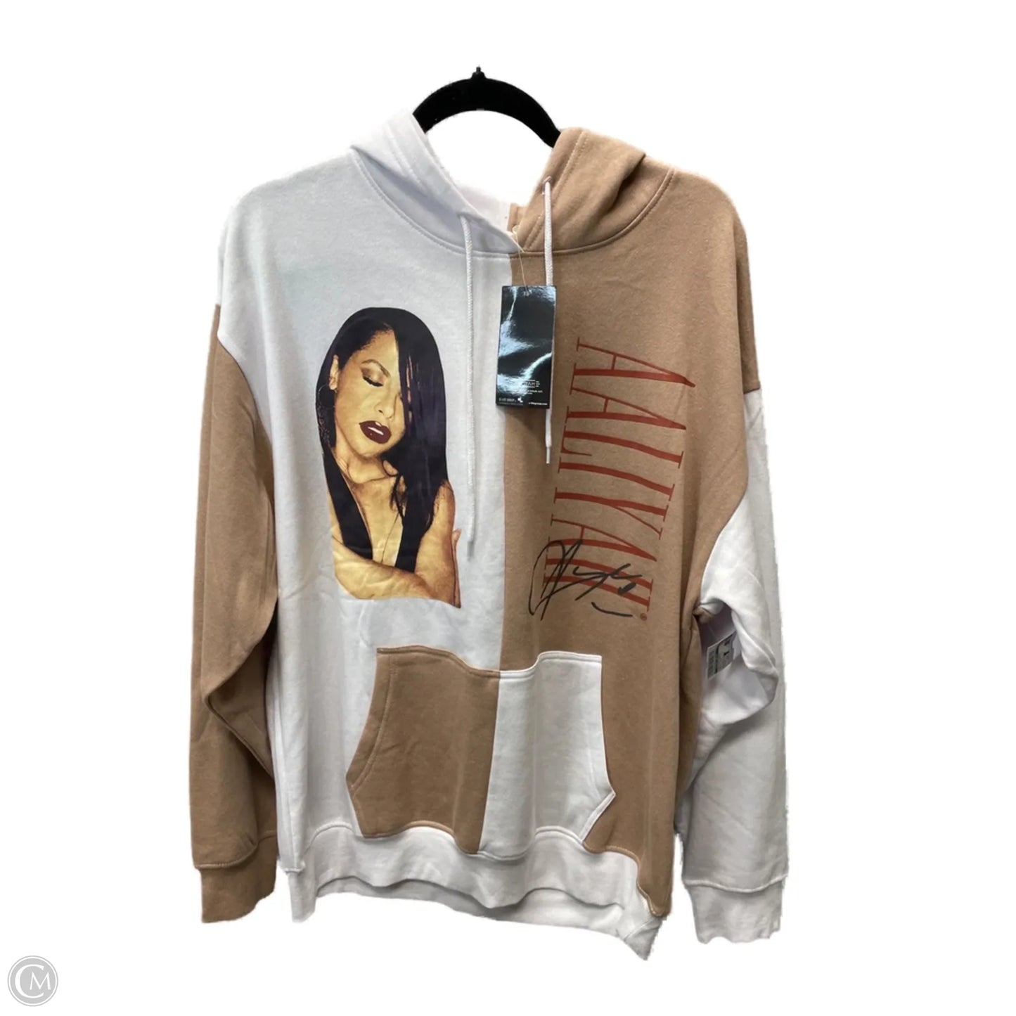 Sweatshirt Hoodie By aaliyah - In Brown & White, Size: Xl