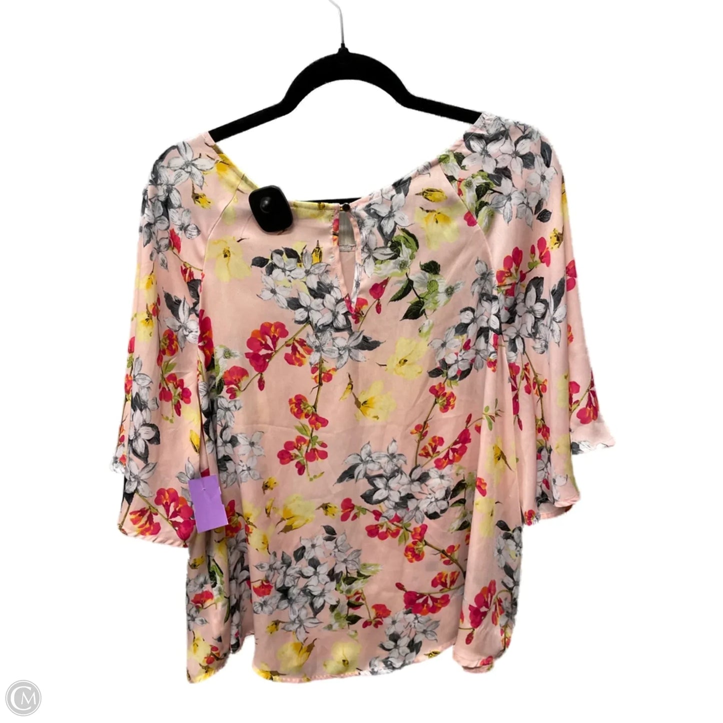 Top 3/4 Sleeve By Liz Claiborne In Floral Print, Size: 1x