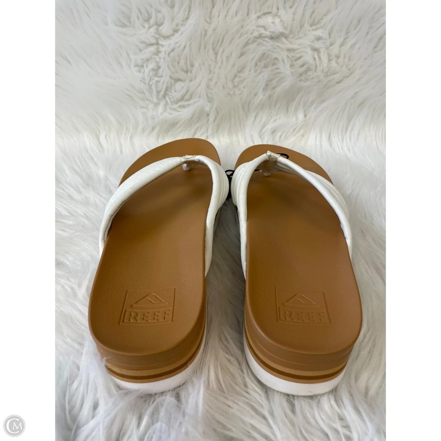 Sandals Flats By Reef In Tan & White, Size: 9