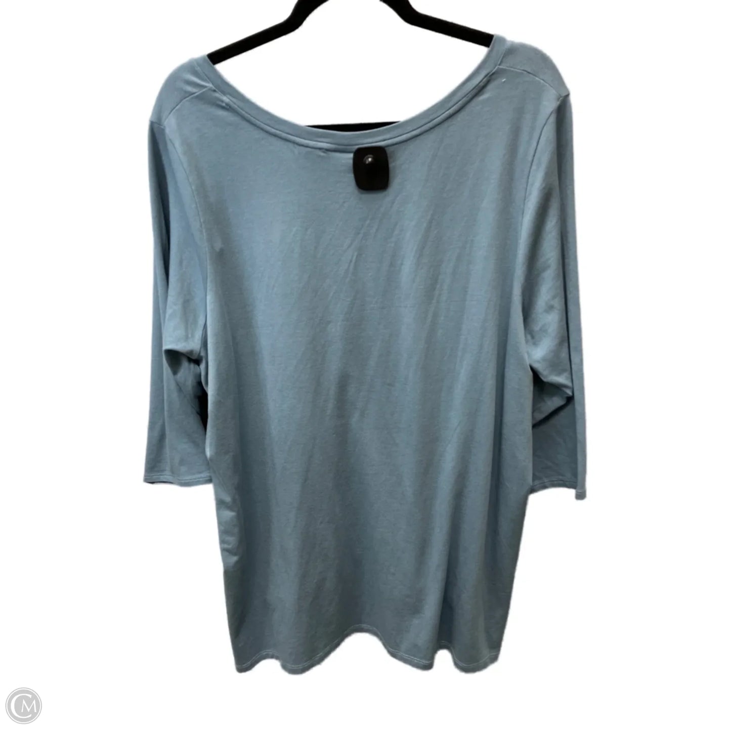 Tunic 3/4 Sleeve By Tahari By Arthur Levine In Blue, Size: 2x