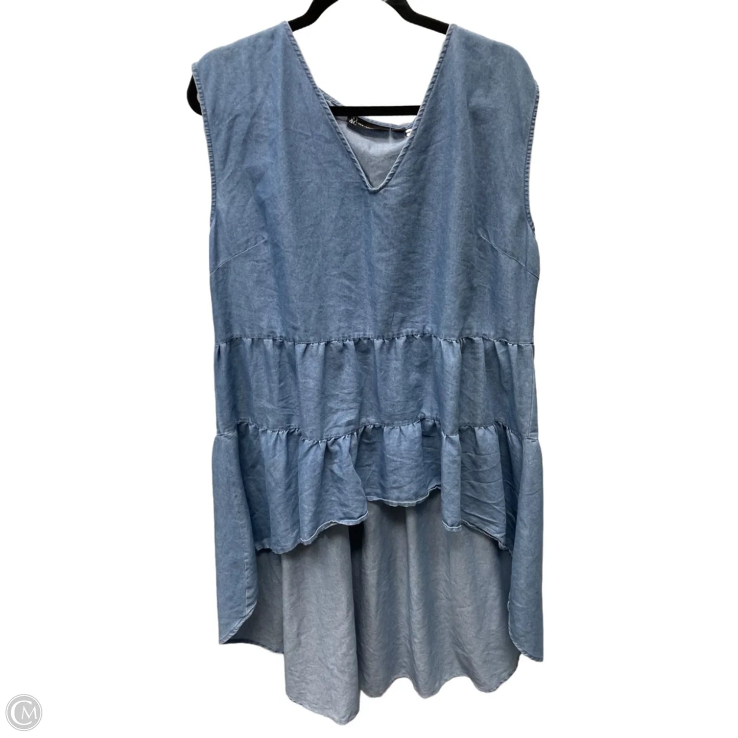Tunic Short Sleeve By New York And Co In Blue Denim, Size: Xl