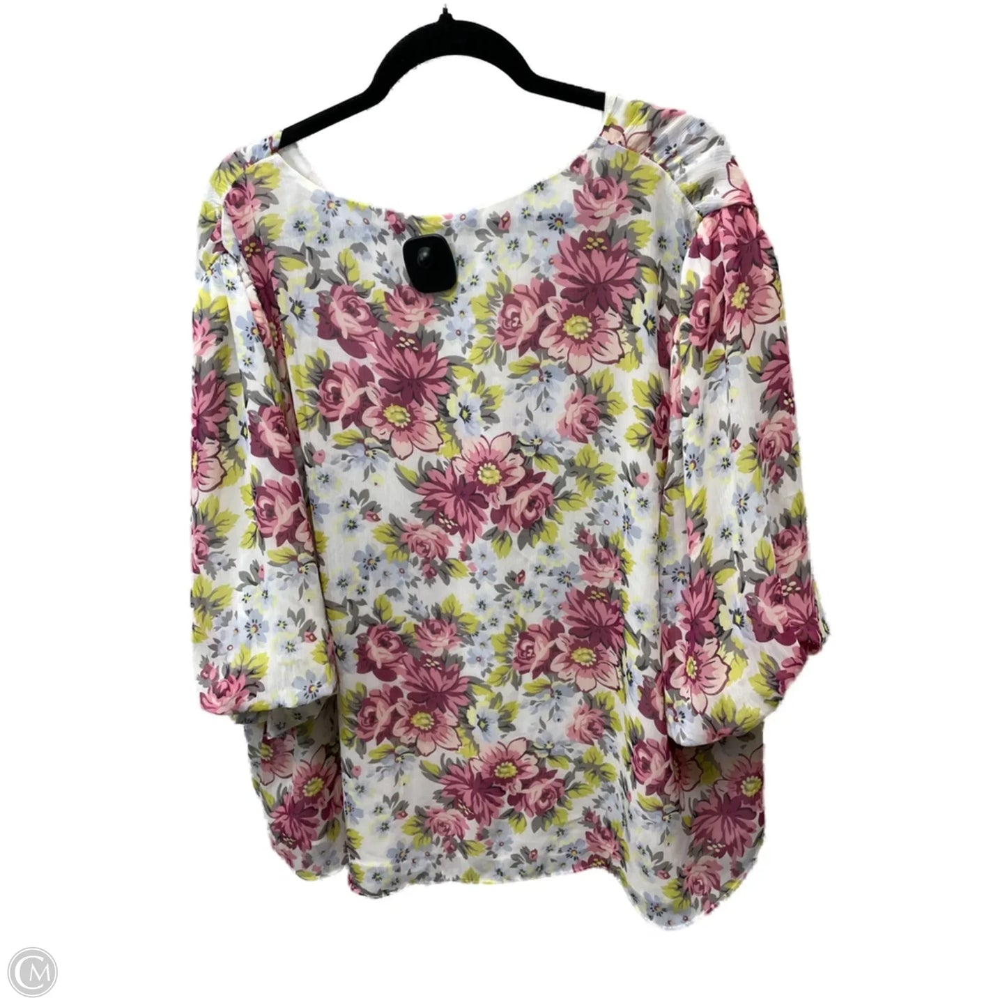 Top Short Sleeve By Cato In Floral Print, Size: 4x